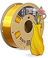 OVERTURE Silk Filament PLA 1.75mm Clog-Free Shiny 3D Printer Filament, 1kg Spool (2.2lbs), Dimensional Accuracy +/- 0.02 mm, Fit Most FDM Printer(Silk Gold)