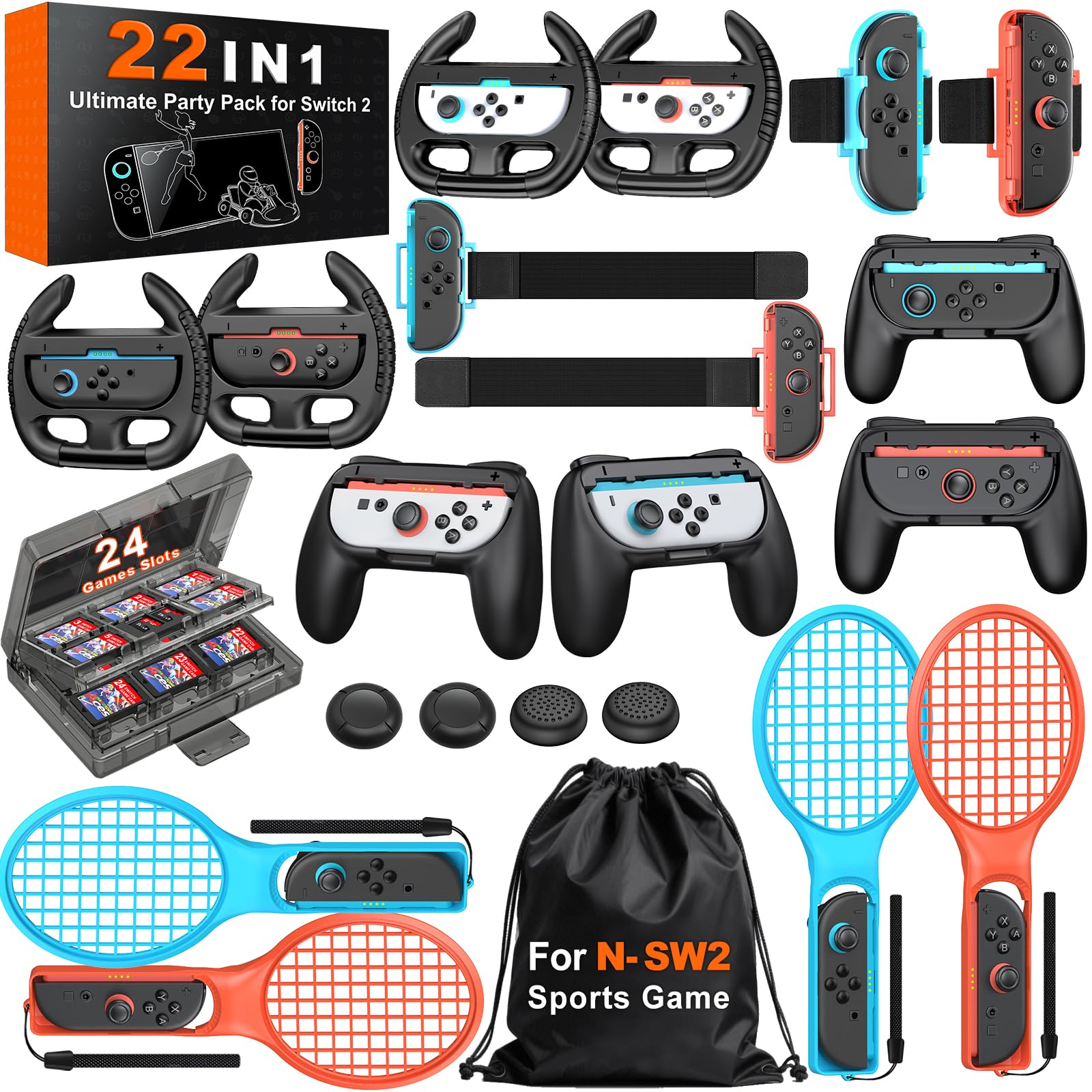 Amazon.com: Larstylee 22 in 1 Switch 2 Sports Accessories Bundle