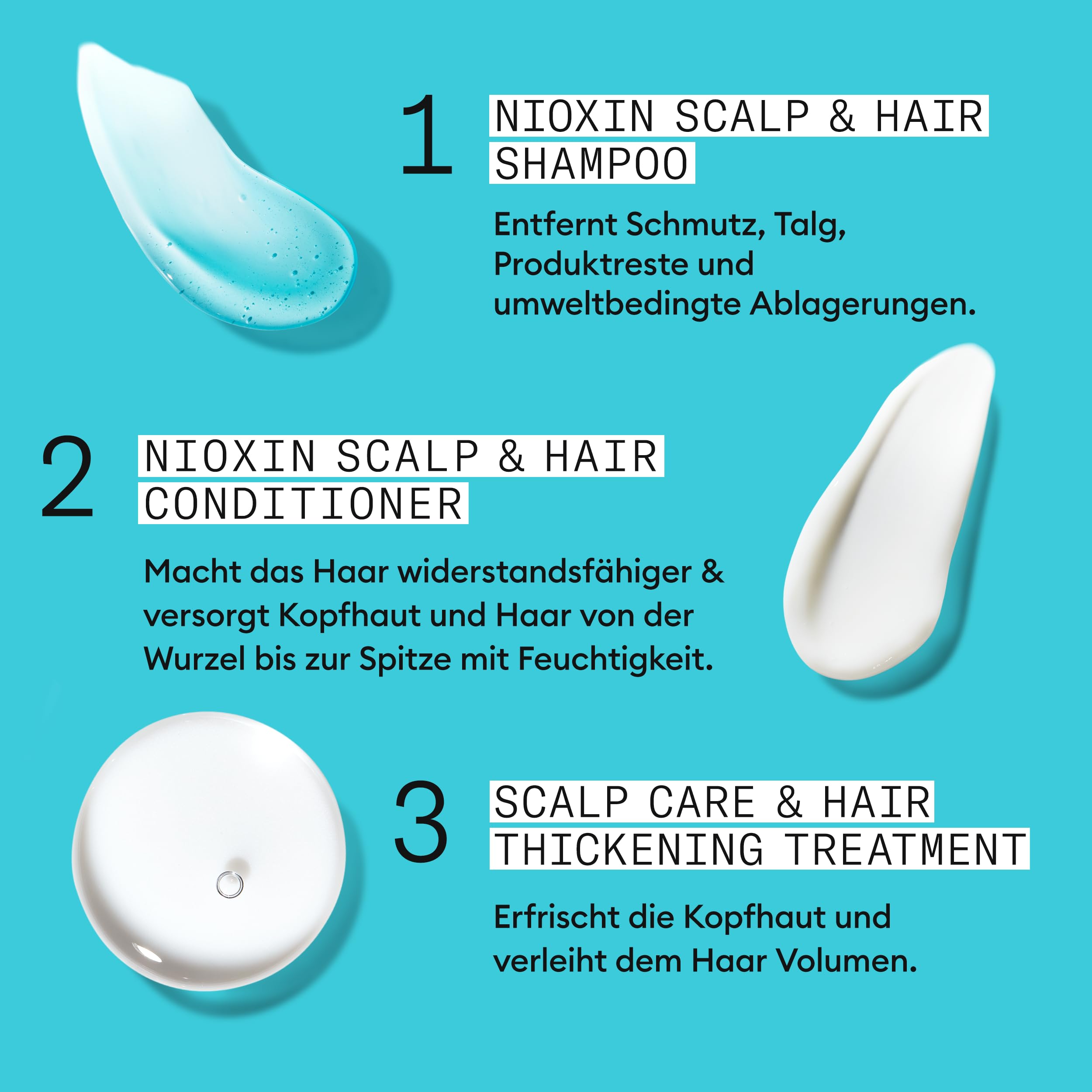 Nioxin Scalp + Hair Kit System 3 - Haarpflege für coloriertes, trockenes & strapaziertes Haar. Beugt dünner werdendem Haar vor – Shampoo, Conditioner & Scalp Treatment