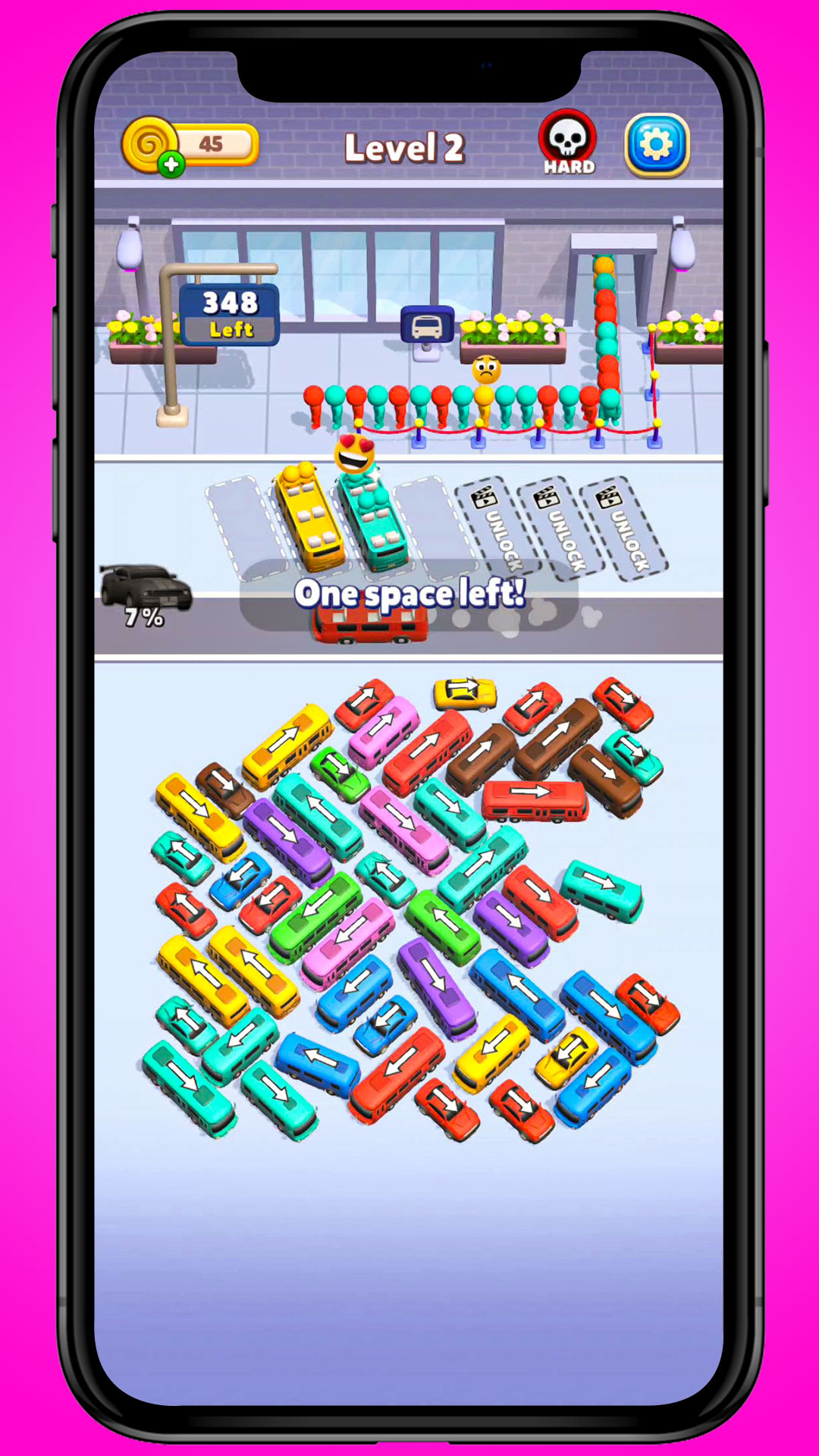 Bus Escape Mania Tap Away Puzzle: Car Parking Traffic Jam
