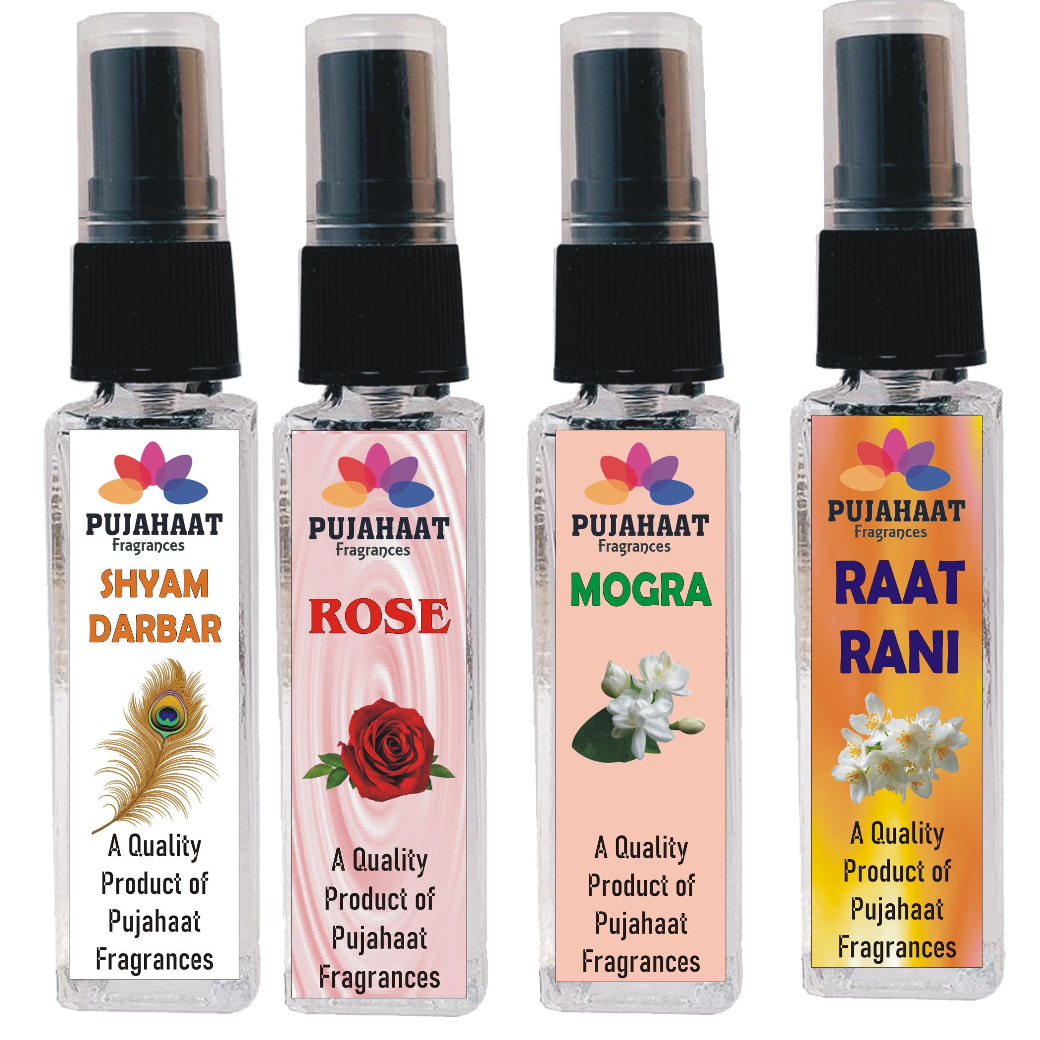 Set of 4 Perfume Attar Spray 8ml x 4 | Itar/ittar Perfume | For Pooja/Personal Use (Rose, Mogra, Raatrani, Shyam Darbar)-image-20