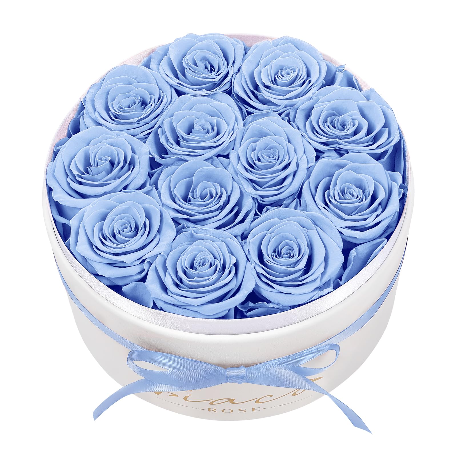 Preserved Flowers in a Box-12 Forever Real Rose Flowers for Delivery Christmas Birthday Gifts for Women, Fresh Flowers Eternal Rose Valentines Day Gifts for Her Blue