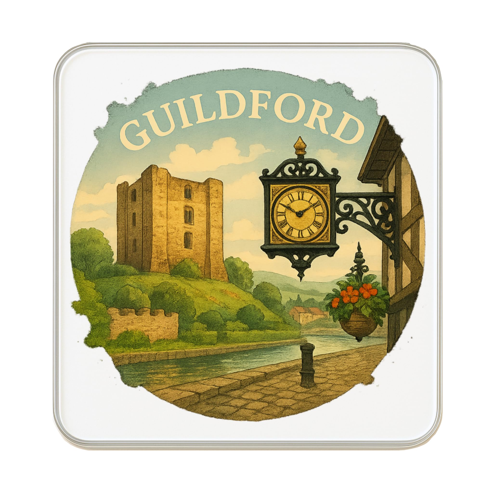 Aimant de réfrigérateur Angleterre Guildford grand magnet souvenir de voyage et décoration