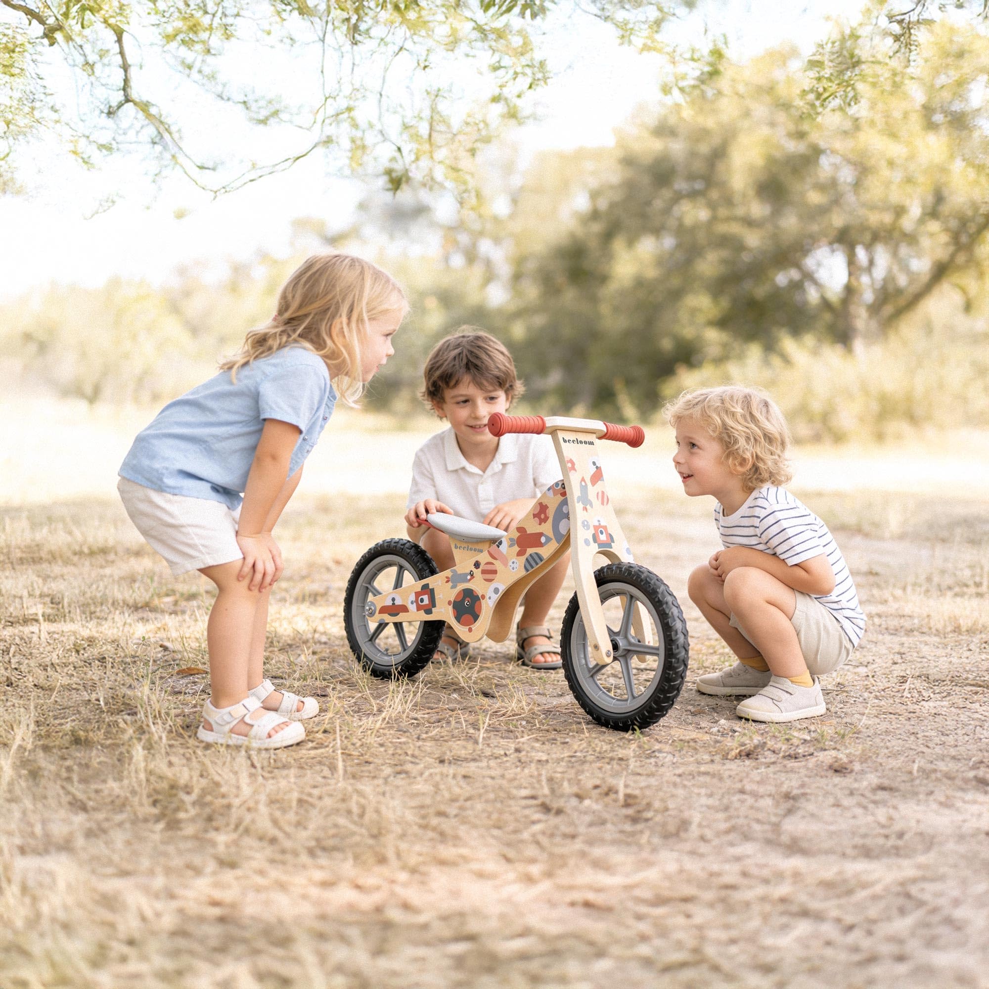 Beeloom Bicicletta senza Pedali per Bambini da 2 anni fino a 25 kg Bicicletta Infantile in Legno per Migliorare l’Equilibrio con Sellino Regolabile COSMO Bike