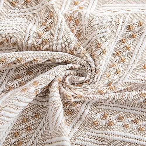 Miniatura 5 de STACYPIK Funda de sofá seccional tejida de punto beige grueso para perros, fundas para sofá de 2 cojines, lavable, estilo bohemio, jacquard, funda