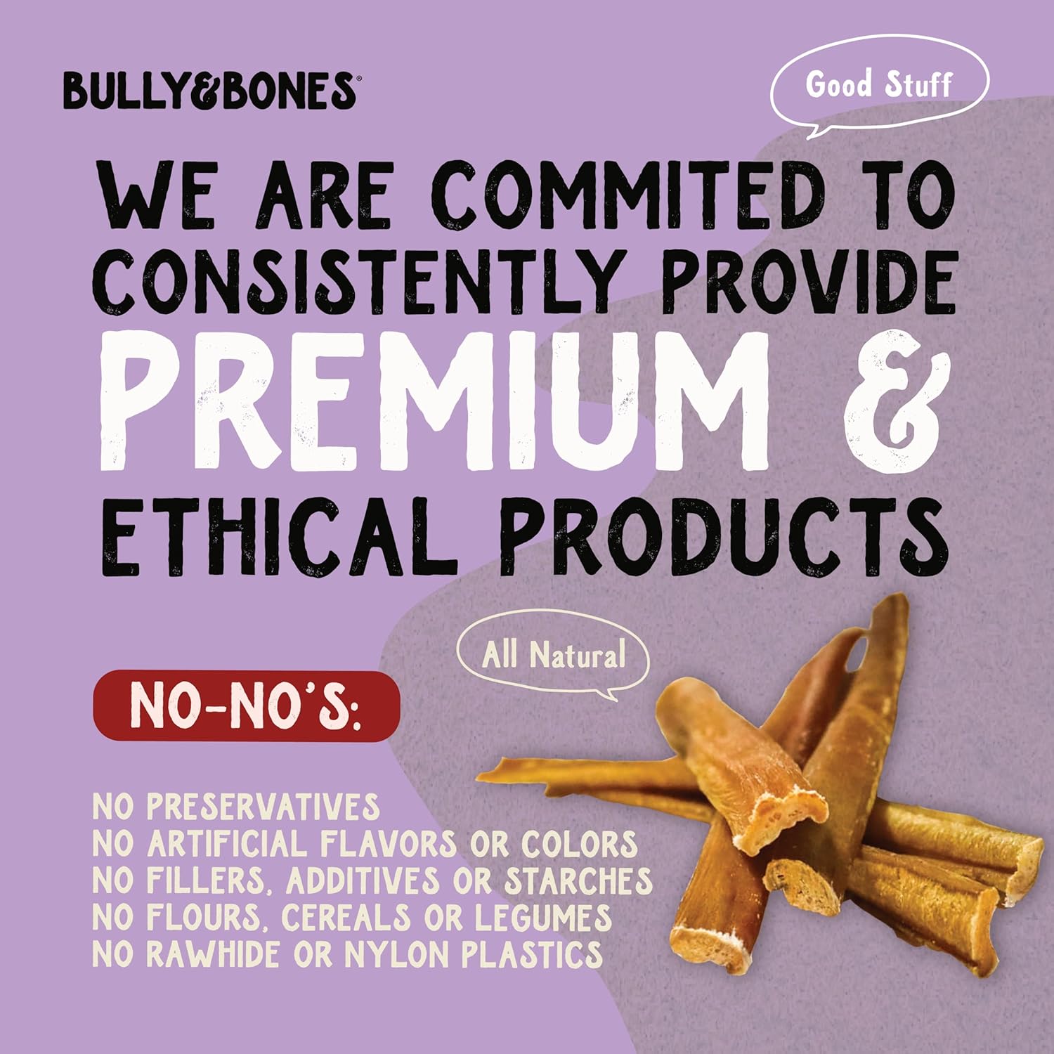 Bully & Bones 6 Inch Odor Free Bully Sticks (8 Ounces) for Small Dogs and Puppies. Healthy Single-Ingredient Beef chew Treats Crafted to Stimulate Your Dog’s Taste Buds. 6" Bully Sticks 8oz.