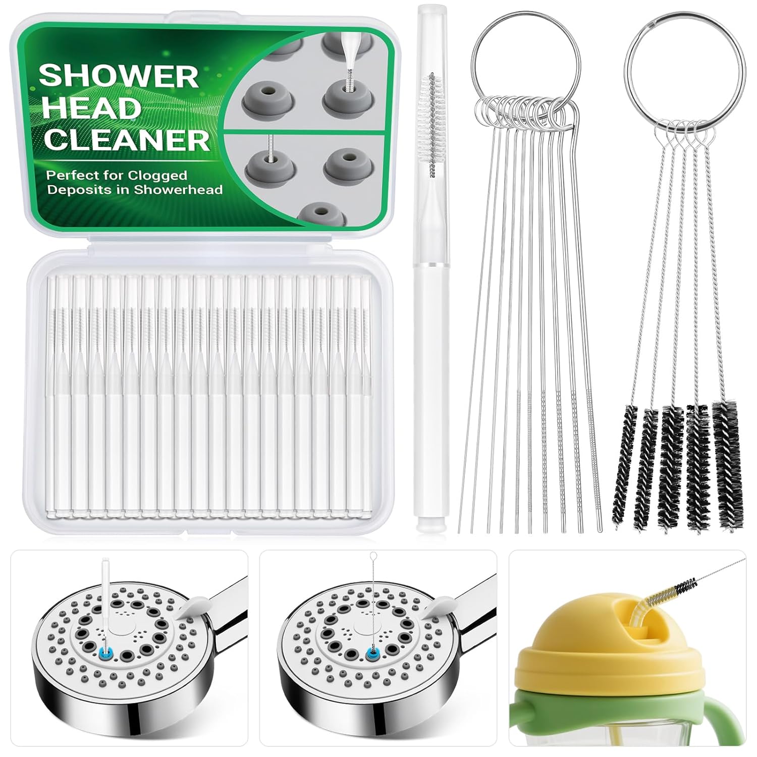 MAPVOLUT 50-in-1 Shower Head Cleaner Kit with Stainless Steel Needles | Reusable Straw Brush | Unclog Tiny Nozzles for Sho... - Review, Price and Buying Guide