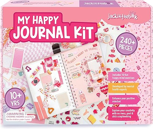 jackinthebox Diario de bricolaje para niñas de 8 a 12 años 242 piezas Kit de álbum de recortes Regalos para niñas adolescentes Kit de diario