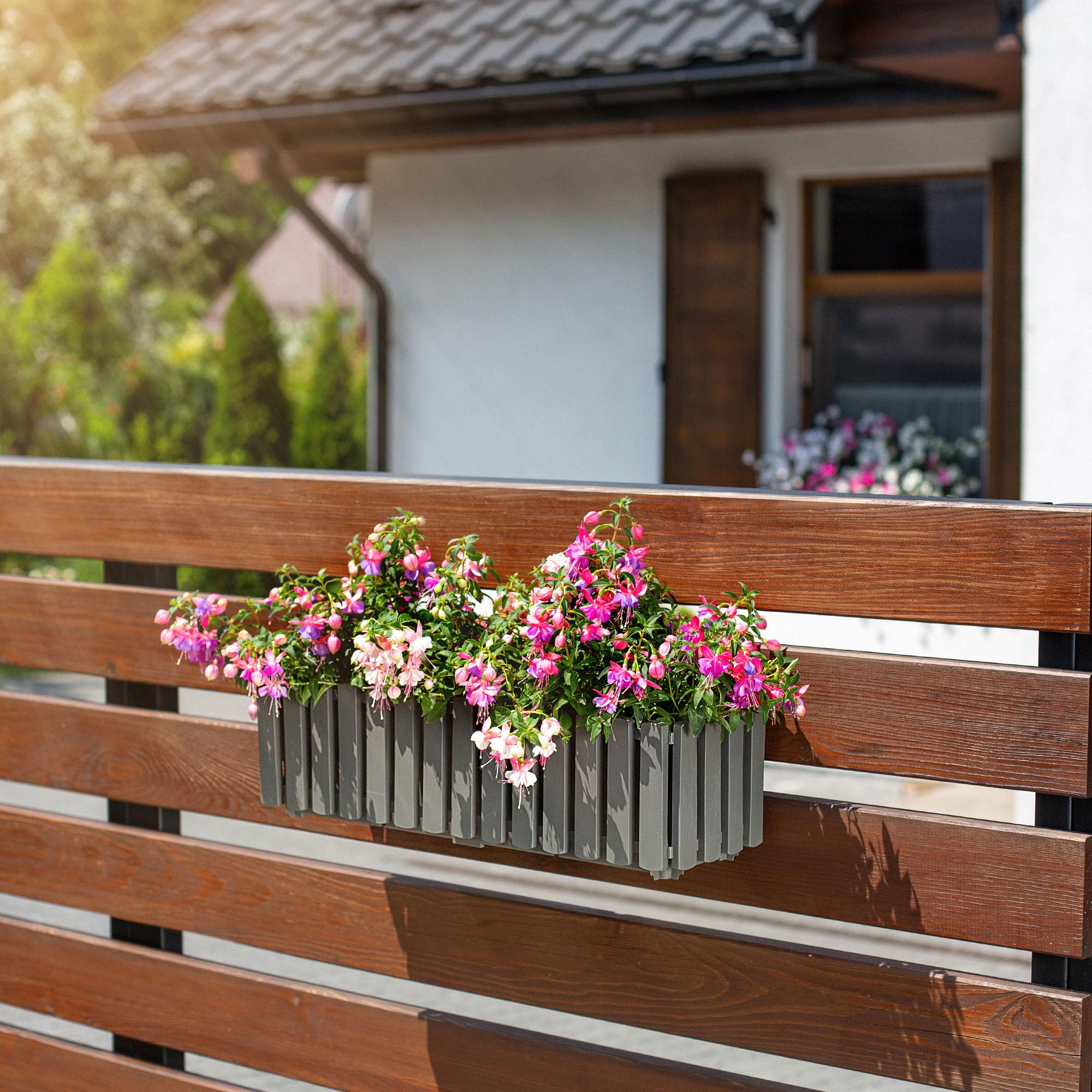 Jardinière Balcon 60 Cm En Plastique - Design Moderne Et Résistant Aux Intempéries