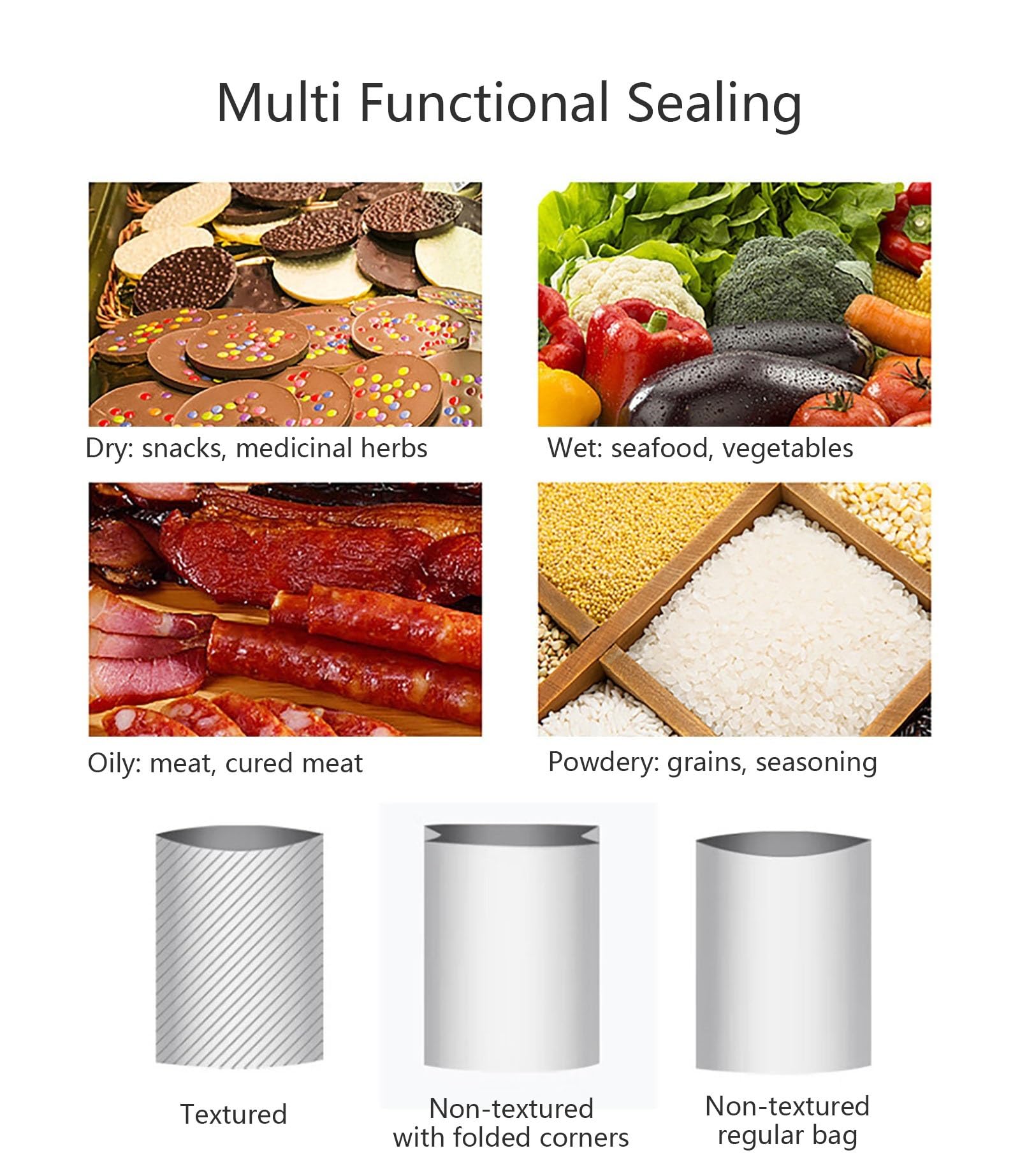 Powerful Vacuum Sealer Machine for Food Storage, 11.8 Long Seal Bar, Built-in Cutter, Compact Kitchen Appliance (16.1x8.7x4.7in)
