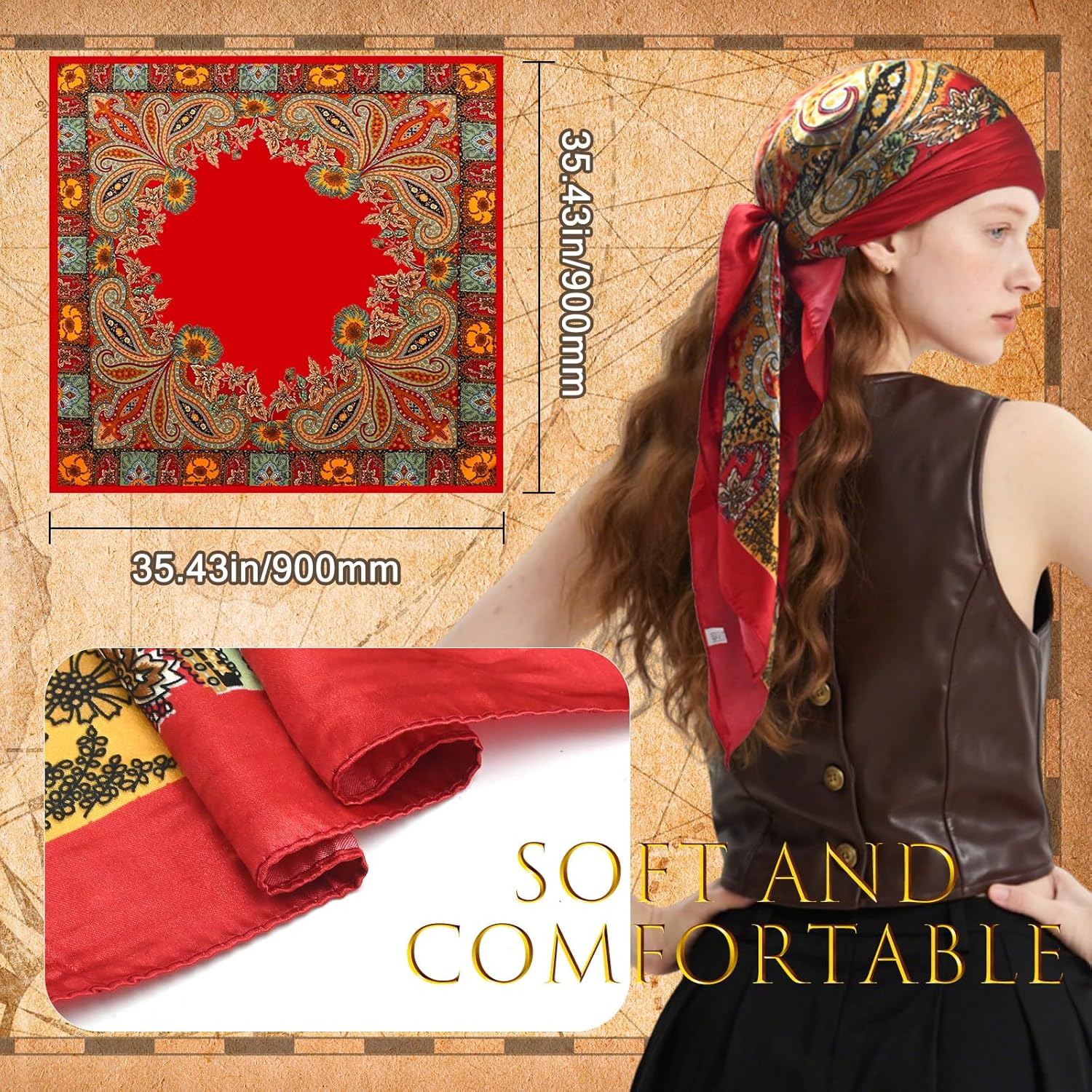 Anxingo Pirate Costume Accessories Set, Binoculars, Bandanas, Belts, Eyepatches, Accessories Suitable for Parties, Cosplay, Halloween and More - Image 3