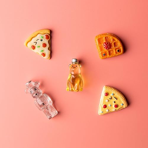 Miniatura 2 de Juego de dijes de limo para alimentos, lote mixto surtido de resina de alimentos con parte trasera plana, lindos juegos para hacer manualidades,