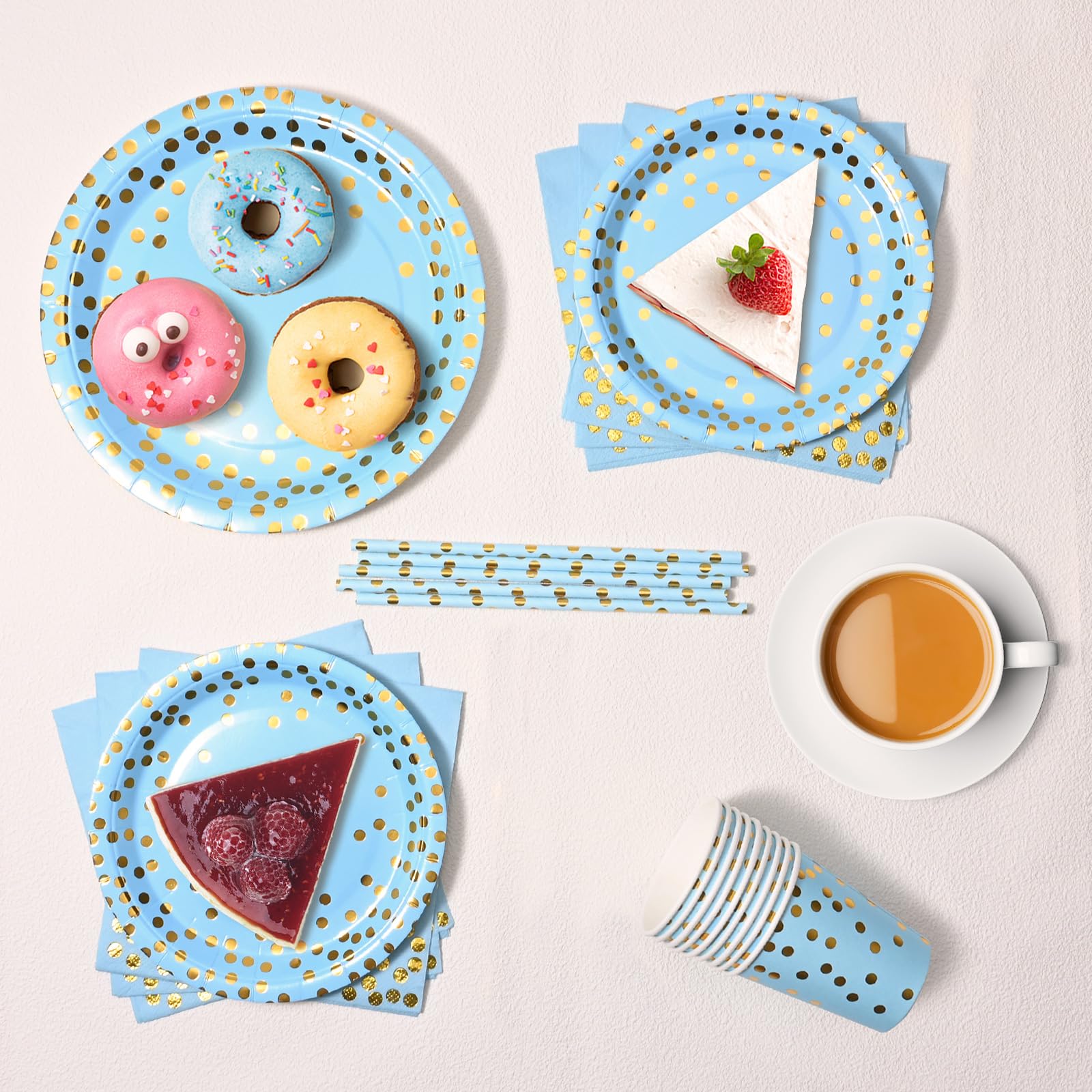 Shodiffy Kit Anniversaire Fille 125 Pièces Vaisselle Jetable Rose - Pour 25 Invités - Assiettes Tasses Serviettes Pailles