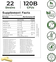Vista 2 de Probióticos diarios alemanes prémium para mujeres y hombres, 120 mil millones de UFC, 22 cepas, cápsulas probióticas veganas para el intestino