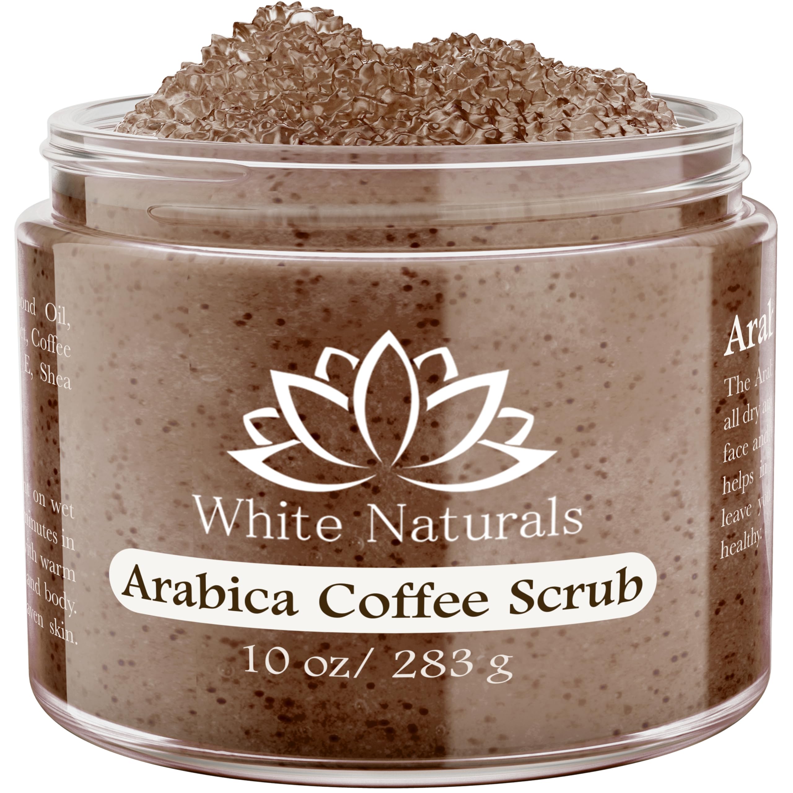 Arabica Coffee Scrub, Moisturizing Exfoliating Face, Body Foot, Hand, Natural Exfoliating for Smooth Skin, Organic Scrub Fights Stretch Marks, Appearance Cellulite, Fine Lines & Wrinkles