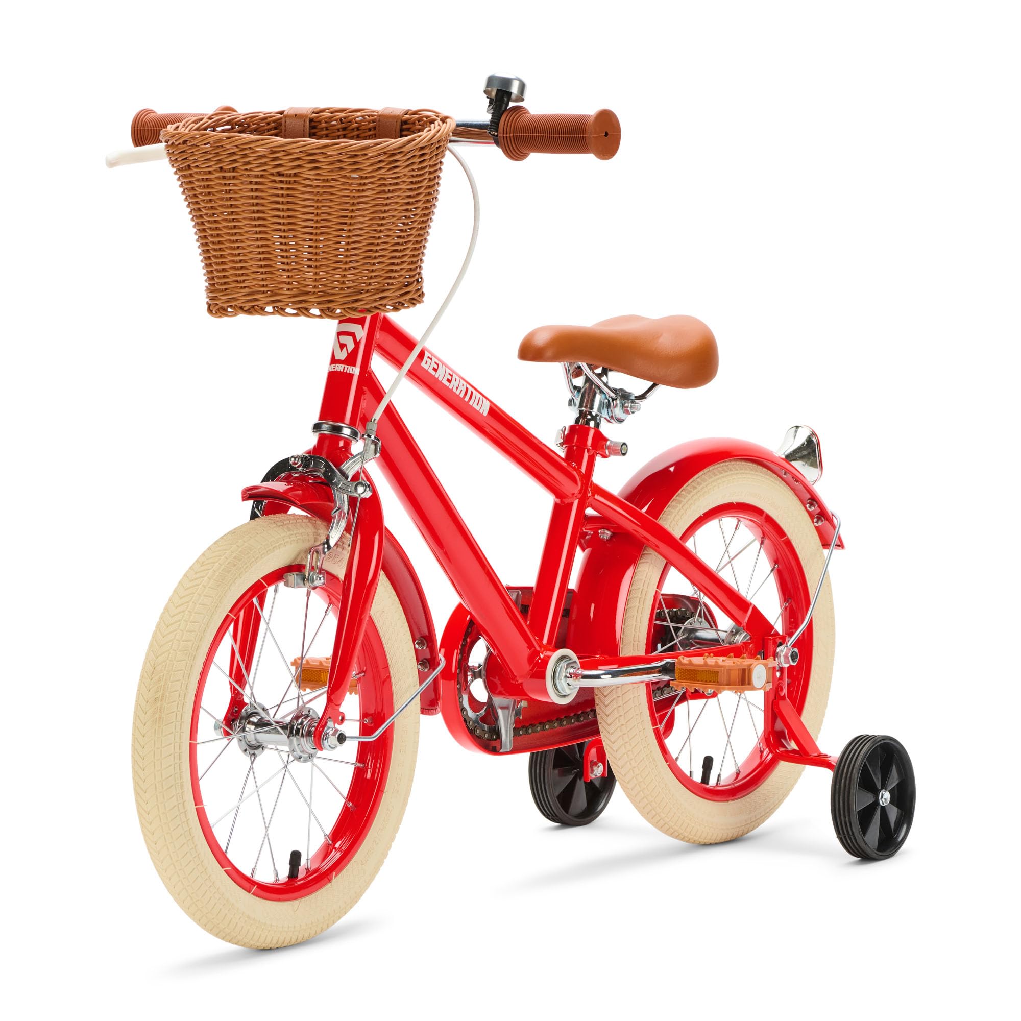 GENERATION Retro 14 Pouces Rouge – Vélo pour Enfants avec Panier
