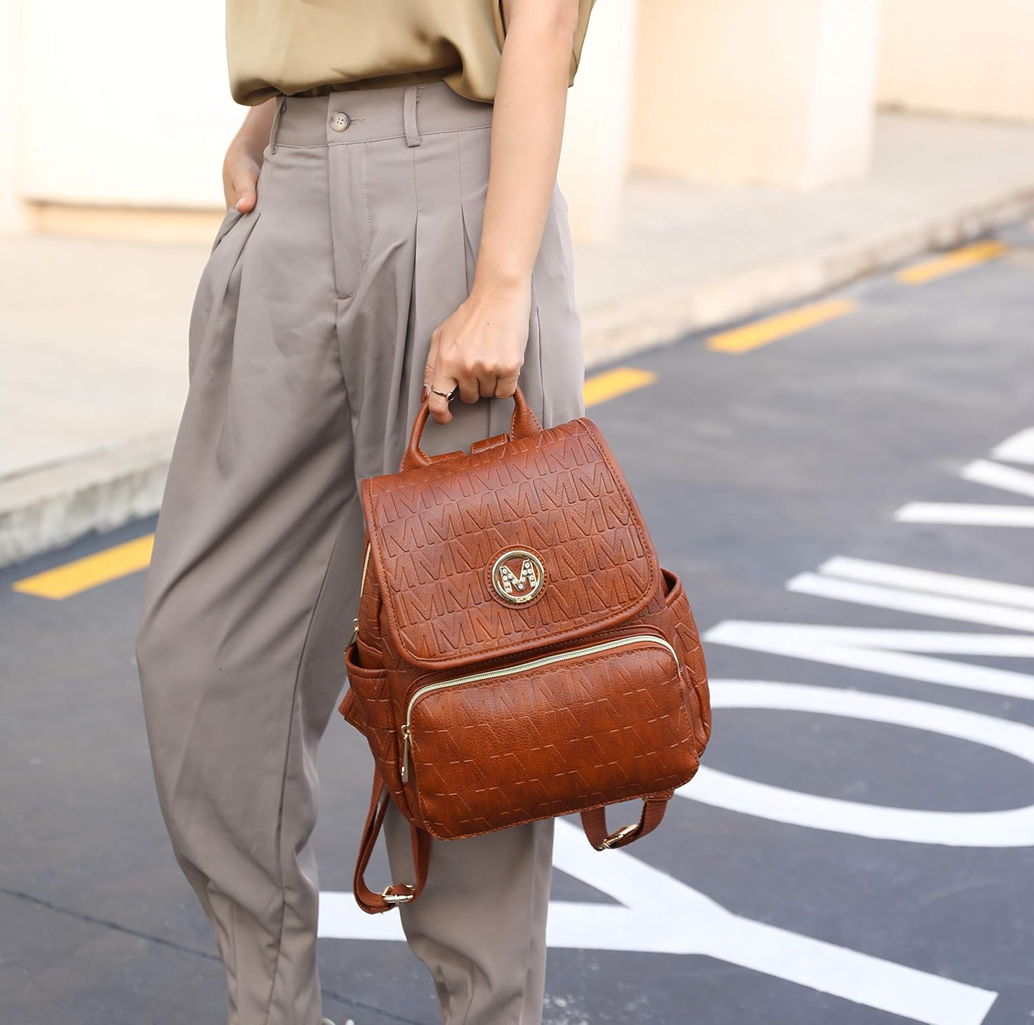 MKF Collection Backpack Purse for Women Vegan Leather Top-Handle Ladies Fashion Travel Bag Daypack by Mia K - Image 4