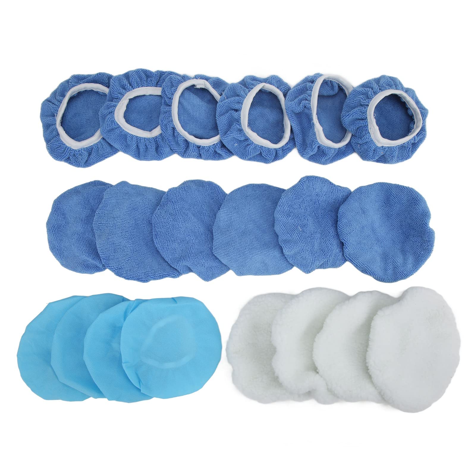 Jxngery Auto-Polierpad, Mikrofaser, für Autos, Motorräder, Schiffe, 20-teilig, 15,2 cm, Polier- und Polierhauben-Set