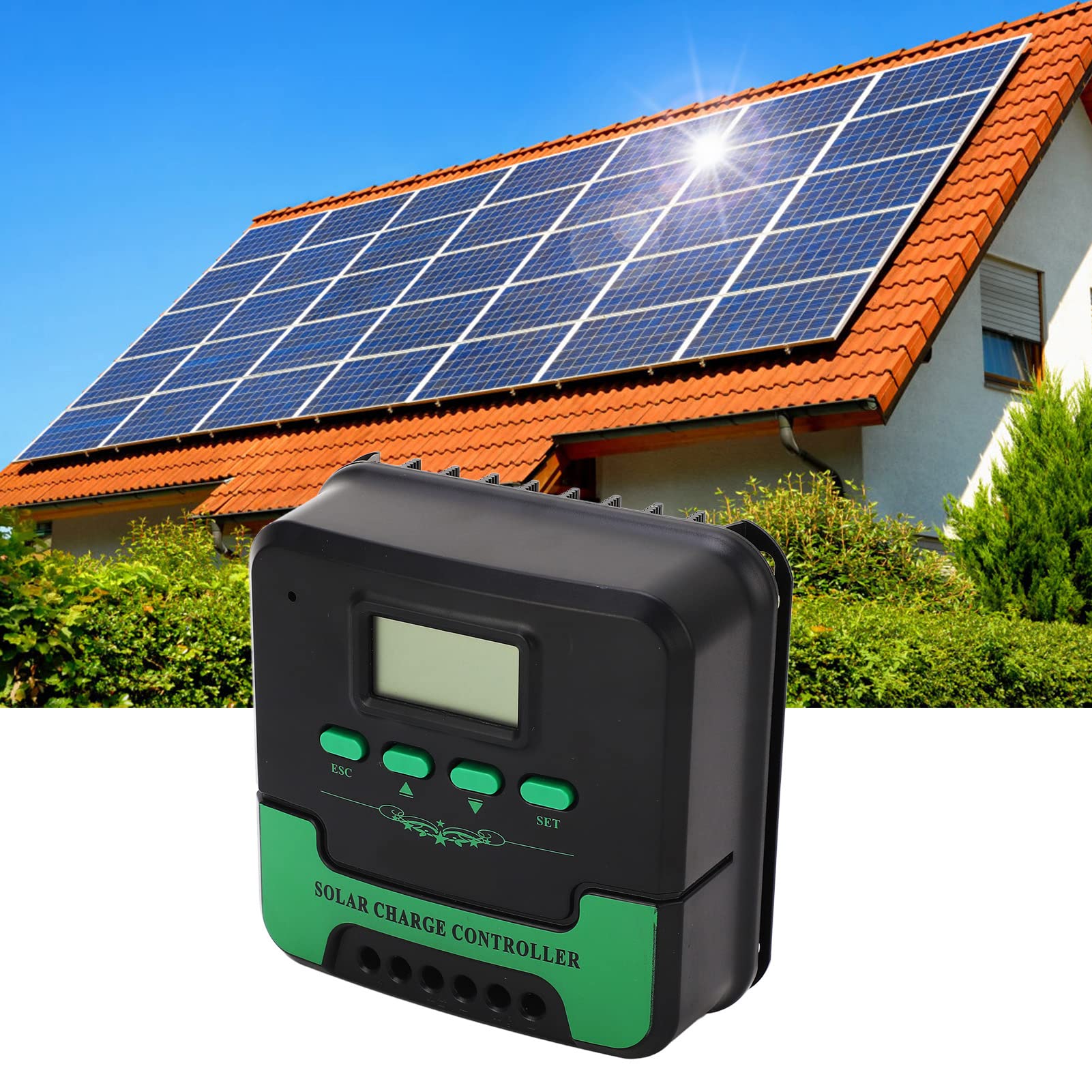 Cryfokt Contrôleur de Charge Solaire MPPT 12V 24V Automatique, écran LCD,