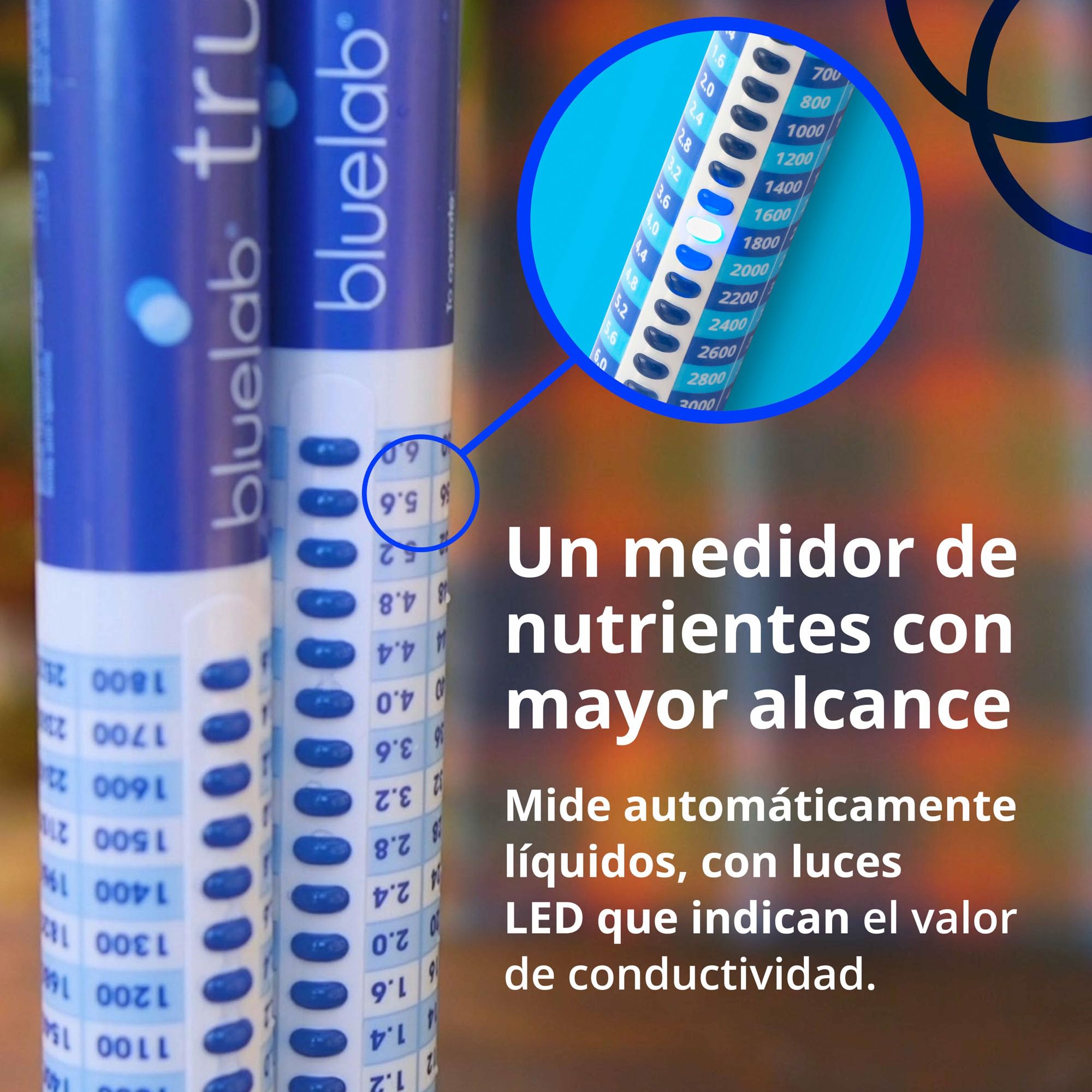 Bluelab TRUNCOMV2 Commercial Truncheon - Medidor de conductividad para hidroponía, Agua de Invernadero, Fertilizantes de jardín y Sistema de riego, Rango de parámetros avanzado (EC, TDS, CF, PPM) | Probador de conductividad de agua: TDS, EC, Ppm 500, Ppm