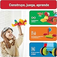 Vista 3 de PicassoTiles Juego de 120 piezas de bloques de construcción entrelazados de erizo, azulejos de construcción, juego de aprendizaje, desarrollo