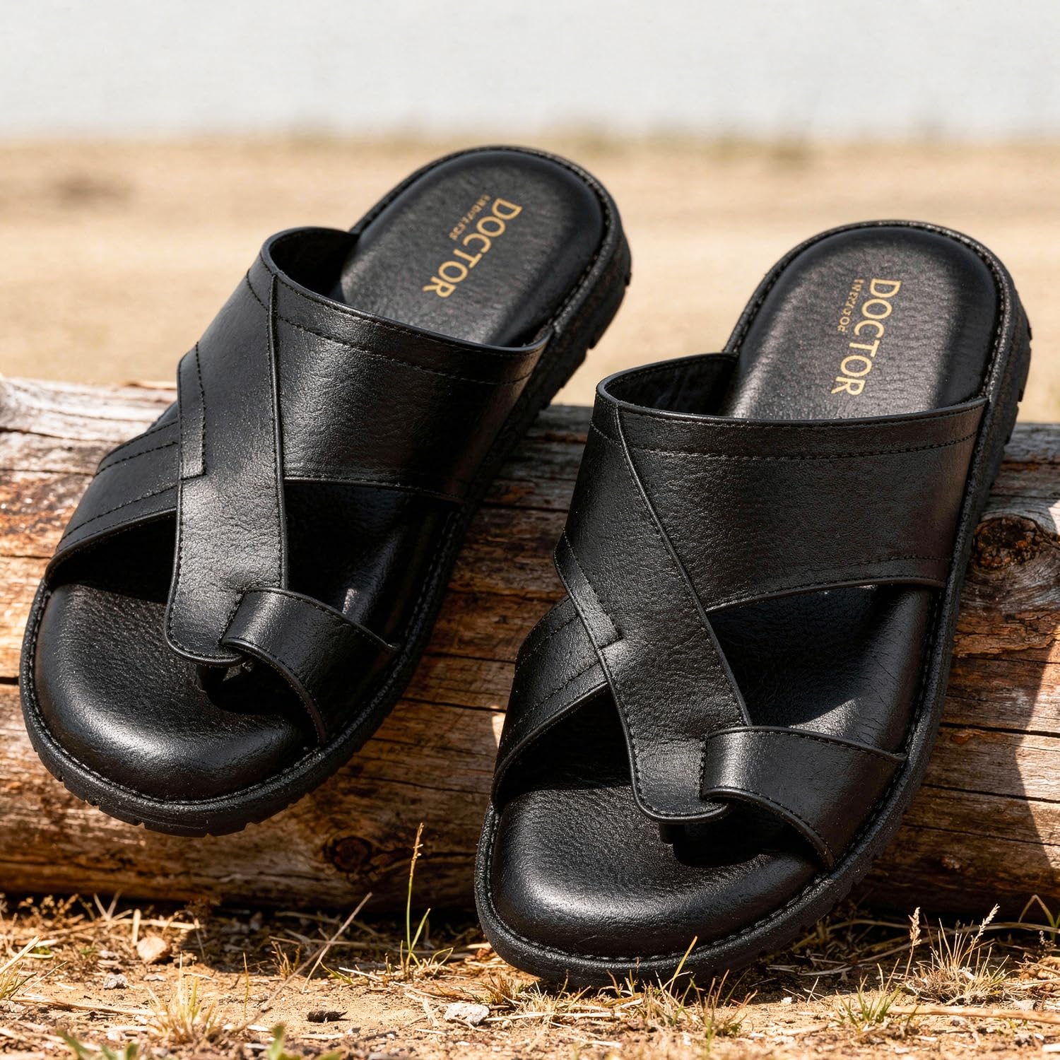 DOCTOR EXTRA SOFT Men's Memory Foam Cushion Footbed Sandals/Chappal for Adults with Adjustable Strap| Diabetic & Orthopedic|LightWeight Comfortable Stylish & Anti-Skid| Dr.Slippers & FlipFlops Gents A-02