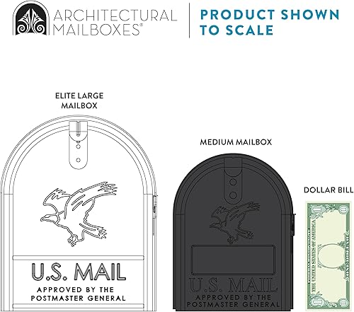 Miniatura 4 de Architectural Mailboxes Mailbox to Go - Kit de buzón y poste de acero galvanizado, MC110WEC, blanco, capacidad media