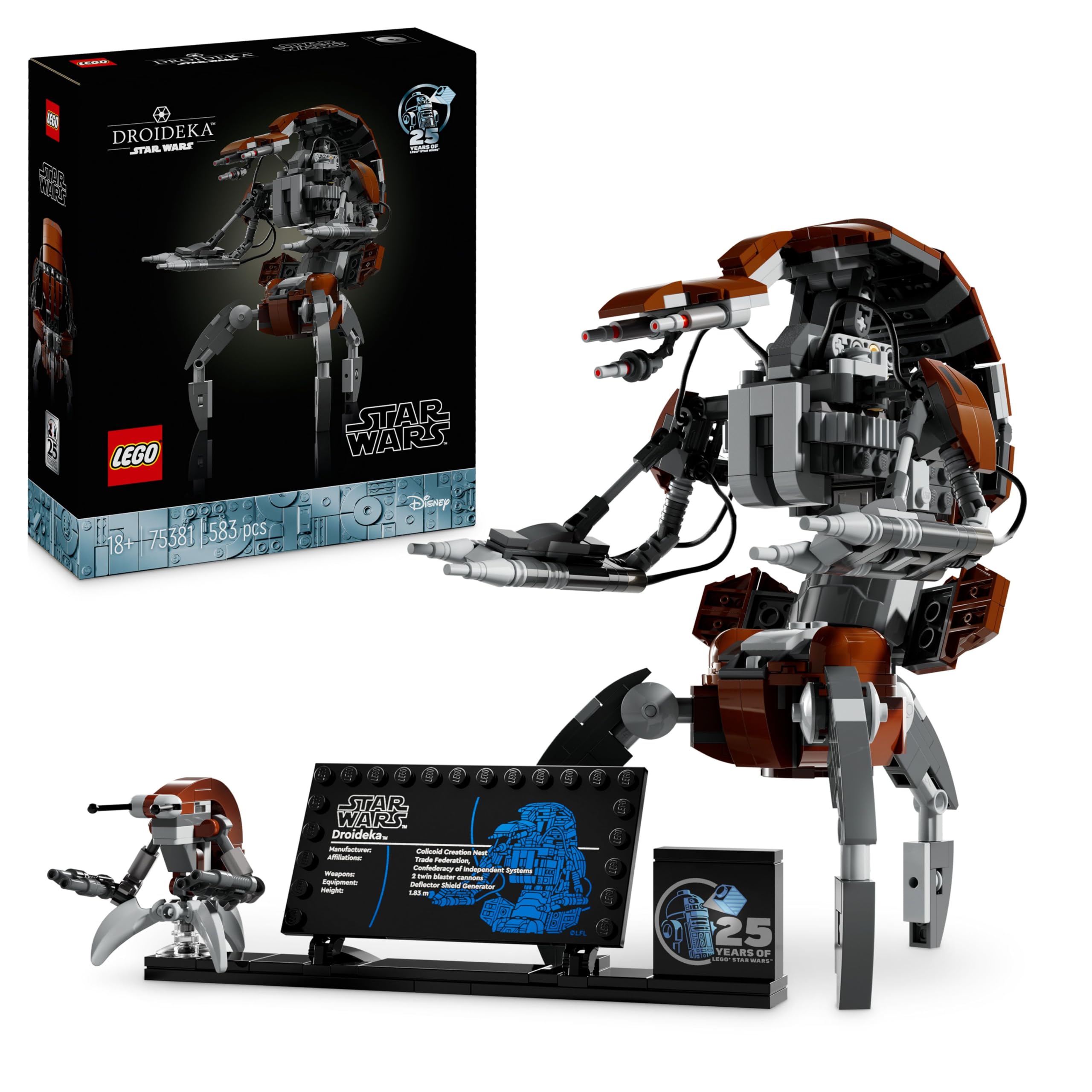 LEGOStar Wars Droideka Set, Collectible Droid Model Kit for Adults to Build, Home Officé Decor Display Figure, Memorabilia Gift idea for Men, Women, Him, Her & Fans 75381