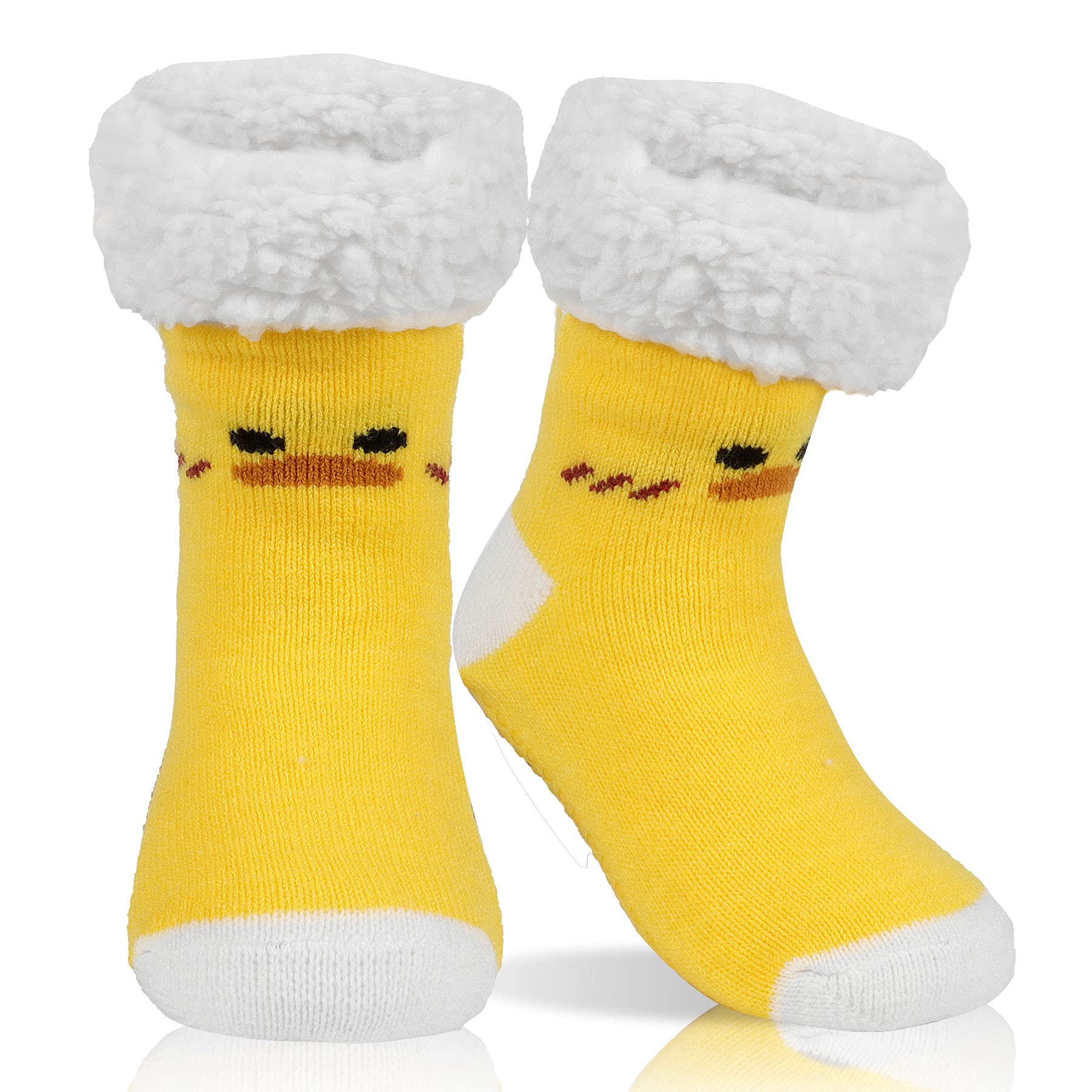 KordearKids Slipper Socks - fluffy socks Boy Girl Cute Animal Socks Warm Thick Fleece lined Non-slip Bed Socks Cozy Winter Christmas Socks For Child 1-7 Years