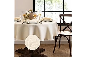 Water and Stain Resistant Round Tablecloth by Elrene, 90 inches Wide