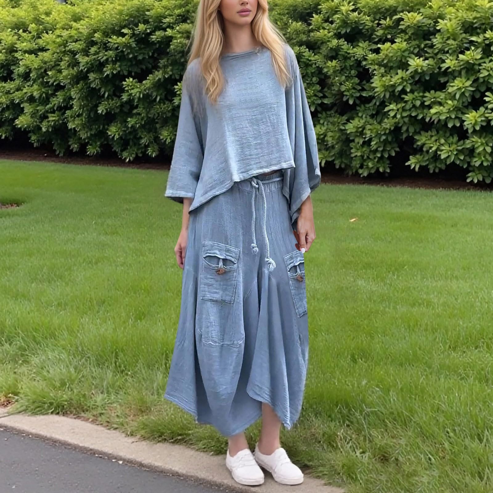 Traje de Dos Piezas con Falda Larga para Mujer Conjunto Elegante y Casual de Talla Unica para Ocasiones