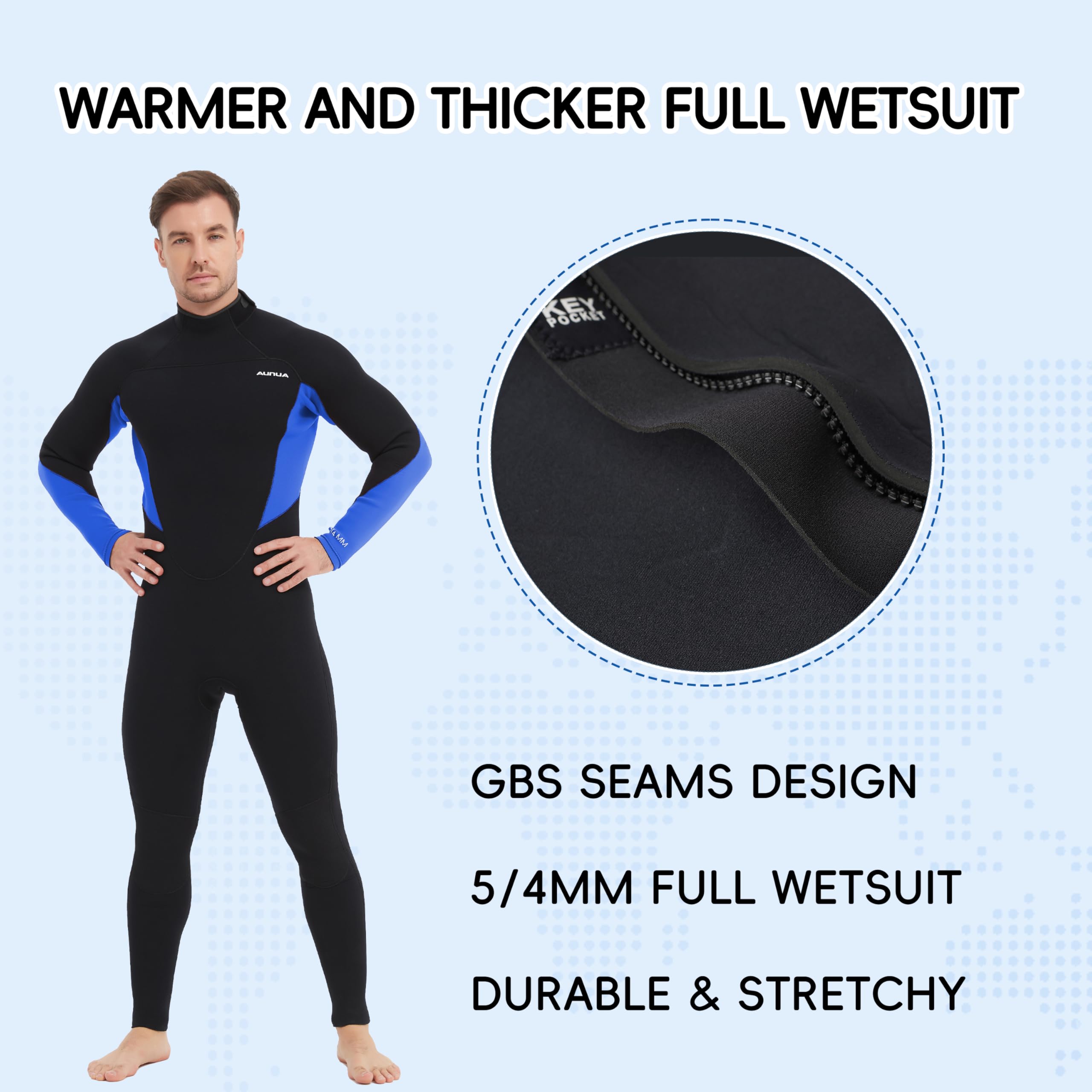 Amazon.com: Aunua Wetsuits Men 5mm Back Zip Fullsuit Superstretch