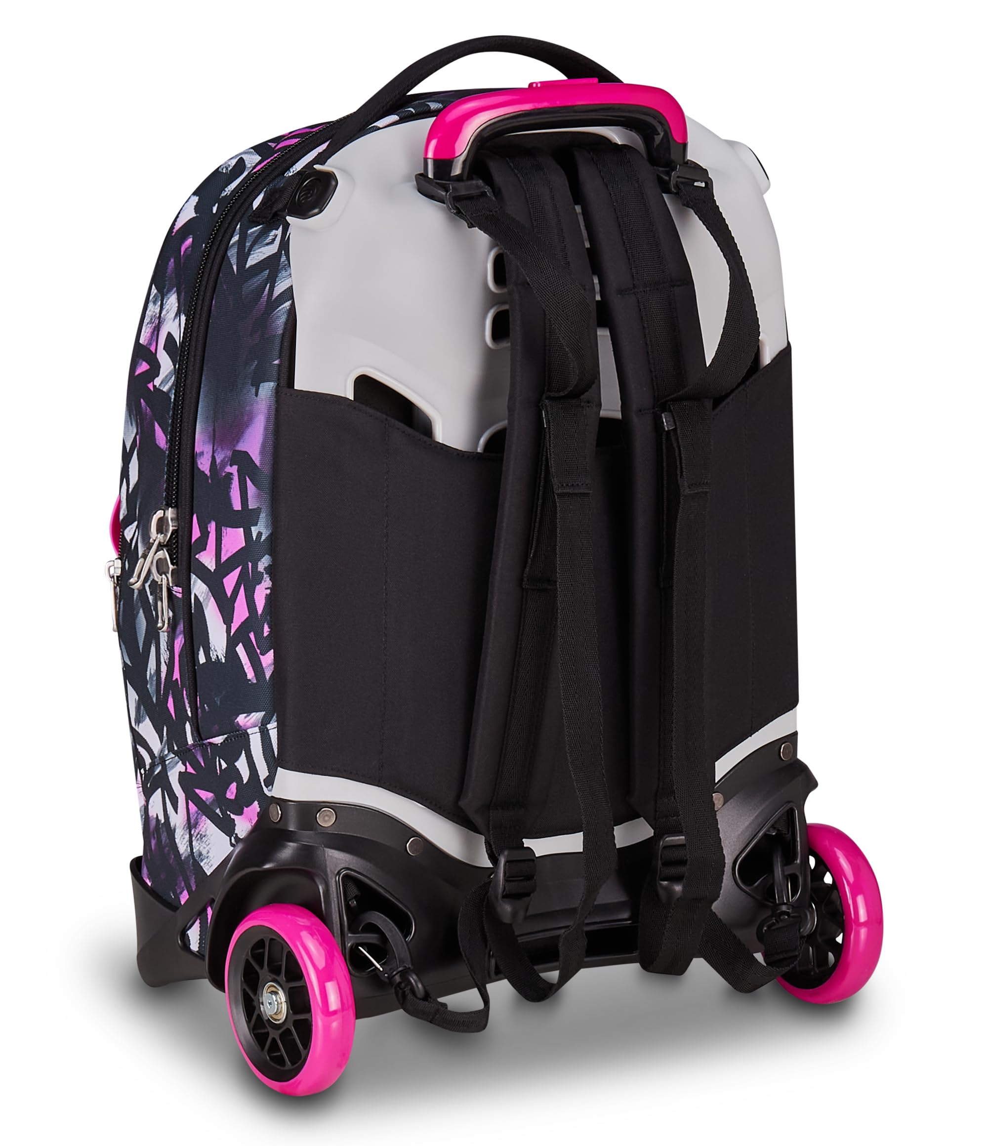 Seven Zaino Trolley Scuola Elementare Bambina, Zaino Sganciabile, Triplo Uso, New Tech, fucsia