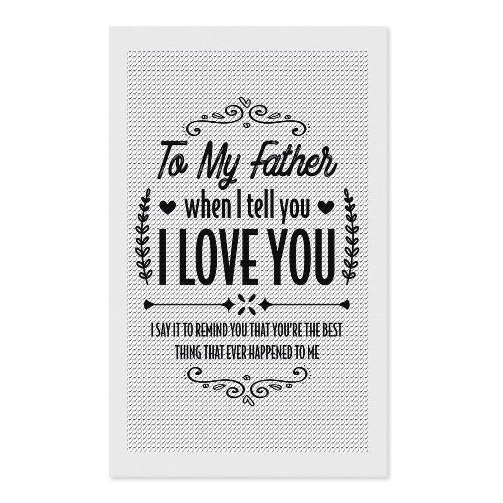 Junmoney Father Best Thing Ever Full Drill Diamond Painting Kit 12"x20", Adhesive Canvas, Aesthetic Room Decor, for Family Craft Time, Birthday Gift