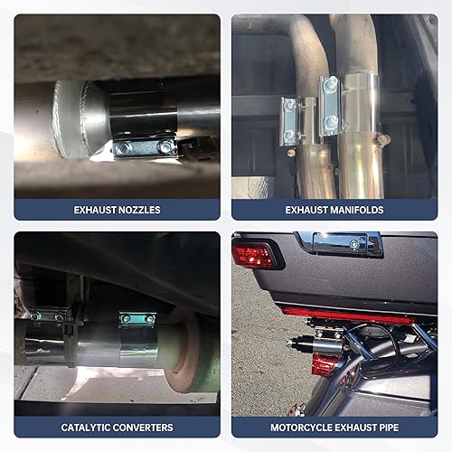 Miniatura 7 de BATONECO Abrazadera de banda de escape de junta a tope de 3.5 pulgadas, 3 12 pulgadas, abrazadera de banda de escape universal de acero inoxidable