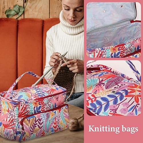 Miniatura 3 de EXCEART Kits de manualidades portátiles, bolsa de almacenamiento, kits de inicio de punto de cruz, bolsa de proyecto de bordado, bolsa de