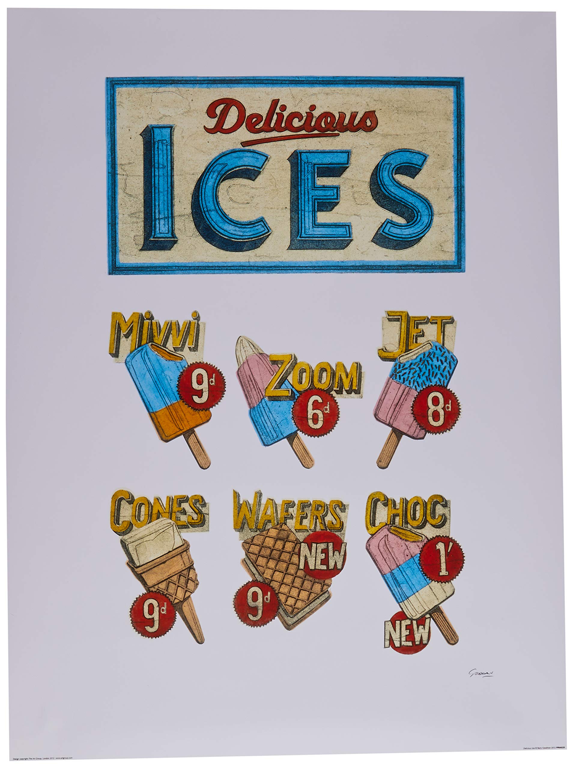 The Art Group Barry Goodman (Delicious Ices) -Art Print 60 x 80cm, Paper, Multicoloured, 60 x 80 x 1.3 cm