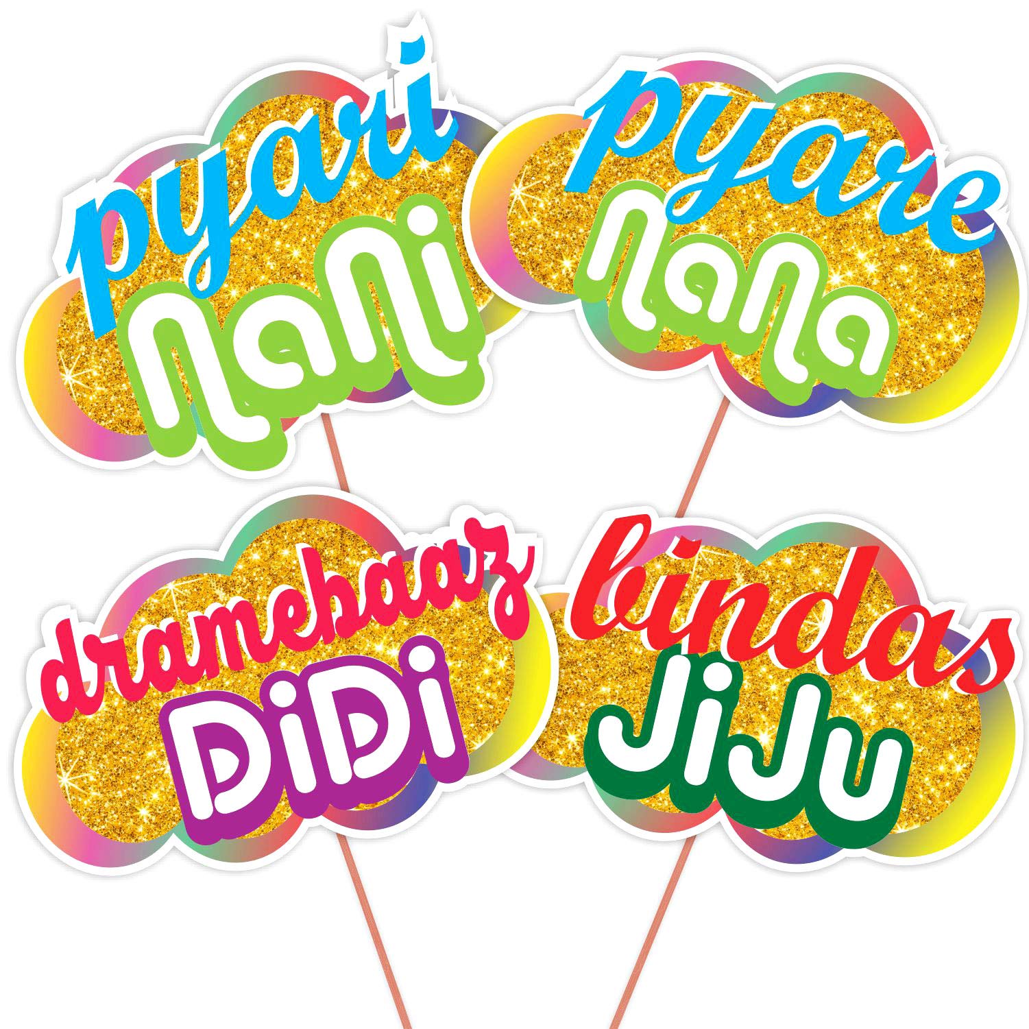 All Occasion Indian Family Photo Booth Party Requisiten (18 Stück)