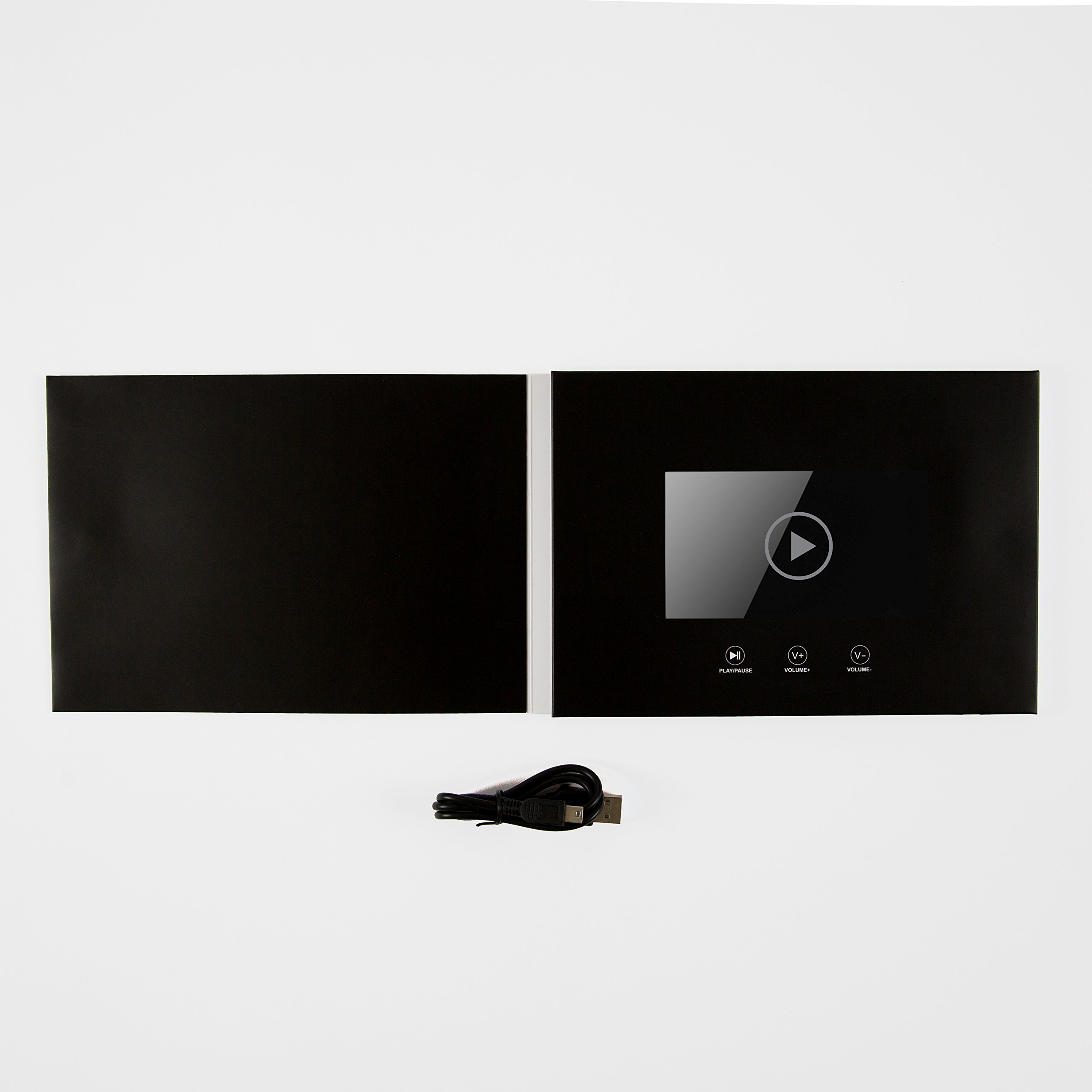 Fully Customizable Video Greeting Card | 5.0" LCD Screen | 208MB Space | Black | Mac PC Compatible | Color Screen | Simple to Use | Adjustable Volume | Pause Play Control | Reusable …