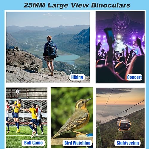 Miniatura 14 de Mini prismáticos compactos de bolsillo de 8 x 21, ligeros, plegables, fáciles de enfocar, pequeños prismáticos para adultos y niños, observación