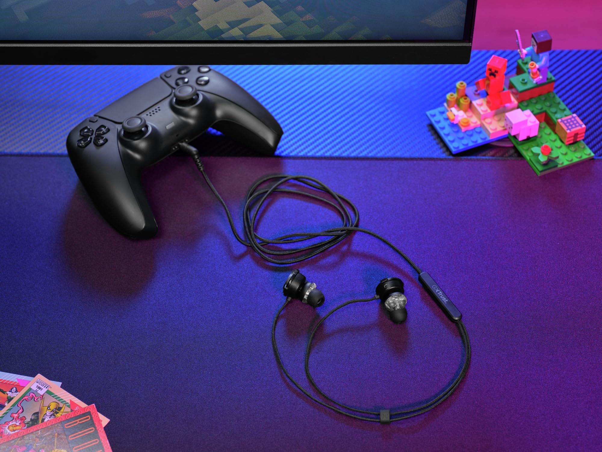Trust GXT 406 Pine In Ear Kopfhörer mit Kabel Nintendo Switch PS5 PS4 Xbox Tablet PC, 3.5mm Gaming Ohrhörer mit Mikrofon, Inline Steuerung, Kabelgebundene Earbuds mit Hartschalenetui, Schwarz