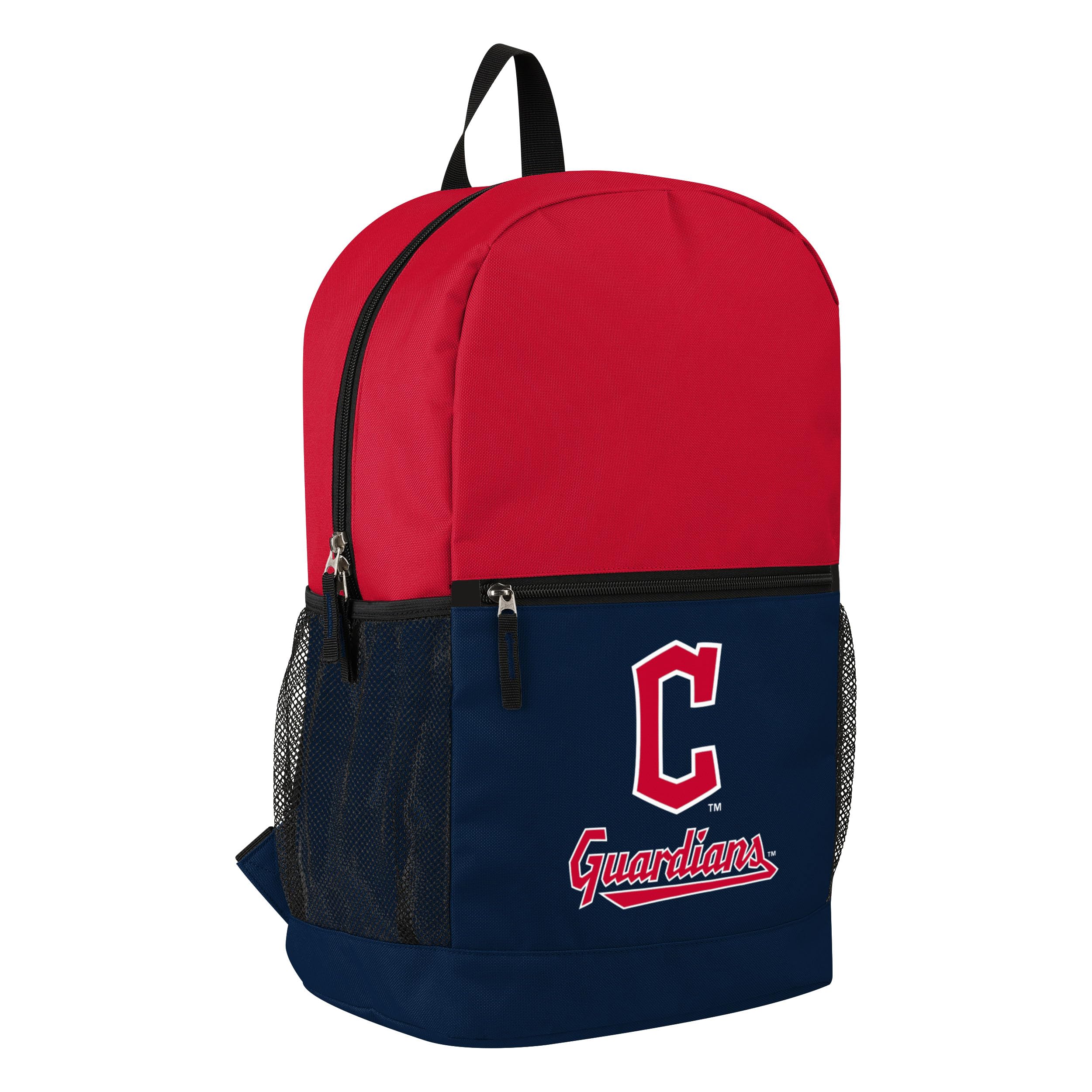 FOCO MLB Officially Licensed Baseball Team Color Primary Logo 2 Tone Big Logo Color Block School Bag Travel Backpack, Cleveland Guardians, One Size, Daypack Backpacks — image 1