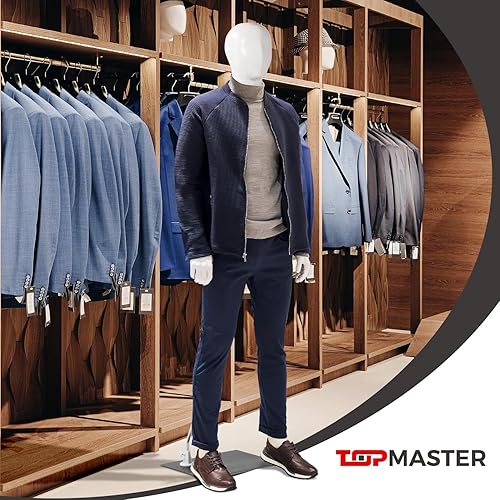 Miniatura 8 de TopMaster Maniquí Masculino - Diseño Versátil de 360, Fácil de Montar, Maniquí Masculino de Cuerpo Completo con Pecho de 38'', con Postura
