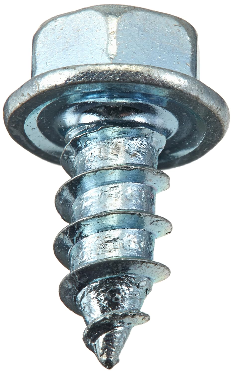 Small Parts 1208AW Steel Sheet Metal Screw, Zinc Plated, Hex Washer Head, Hex Drive, Type A, #12-11 Thread Size, 1/2" Length (Pack of 100)
