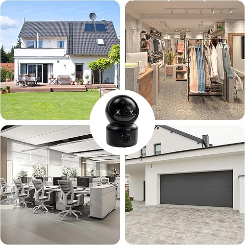 Miniatura 8 de Cámaras para seguridad en el hogar, cámara Wi-Fi de doble lente para interiores, 2.4G, 1080p HD, detección de movimiento, visión nocturna, audio