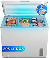 MIDEA Arcon Congelador Pequeño de 293L | Congelador Horizontal Convertible a Frigorífico con Motor Inverter, Control Electrónico de Temperatura, Cestas con Asa | Arcón Silencioso 41 db Bajo Consumo          [Clase de eficiencia energética E]