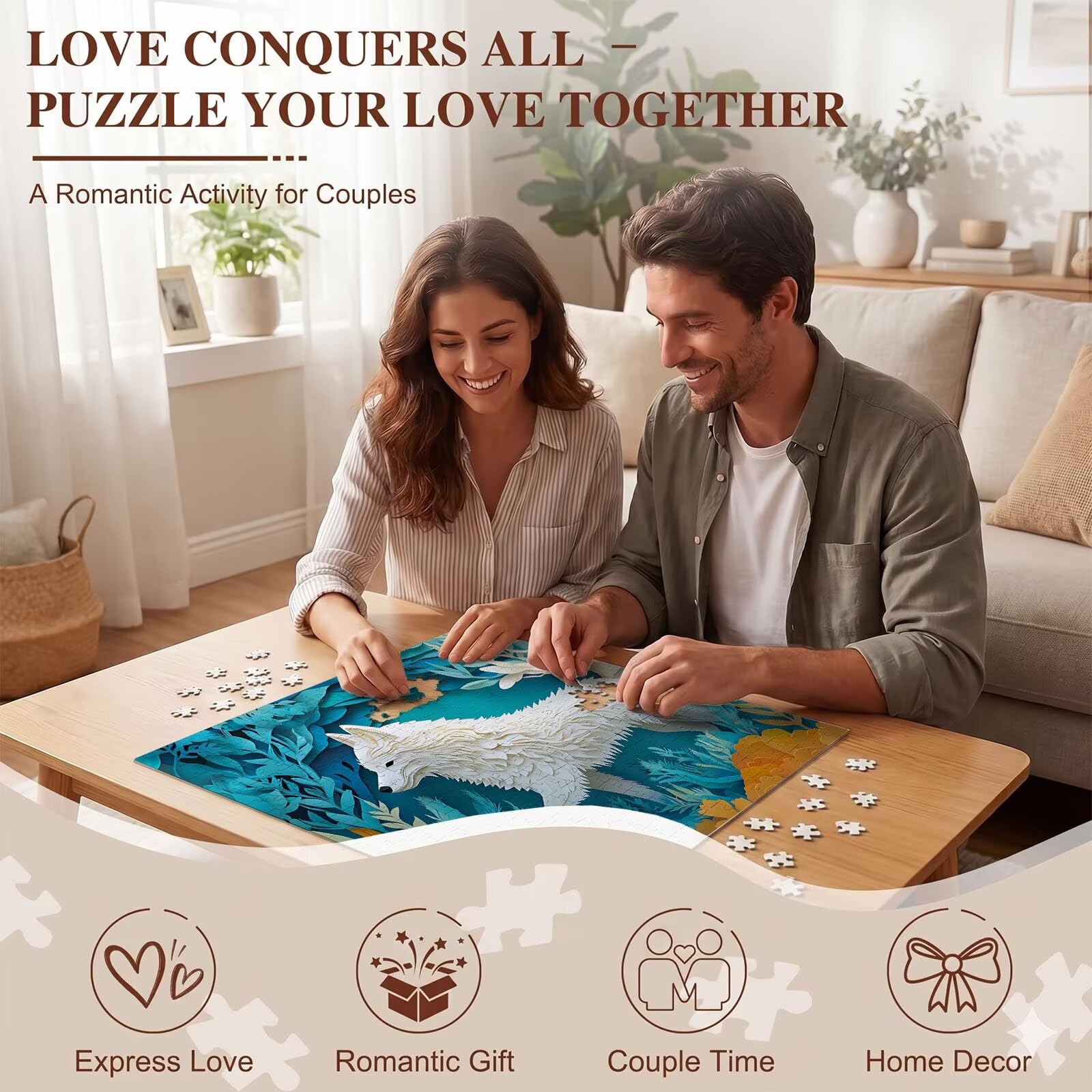 Lupo astratto Puzzle 4000 Pezzi per Adulti, Puzzle in Legno - Collezione Classica con Poster Incluso - Sfida di Concentrazione e Passatempo Antistress, Gioco Educativo per Famiglia, 141 x 87 cm f0-603