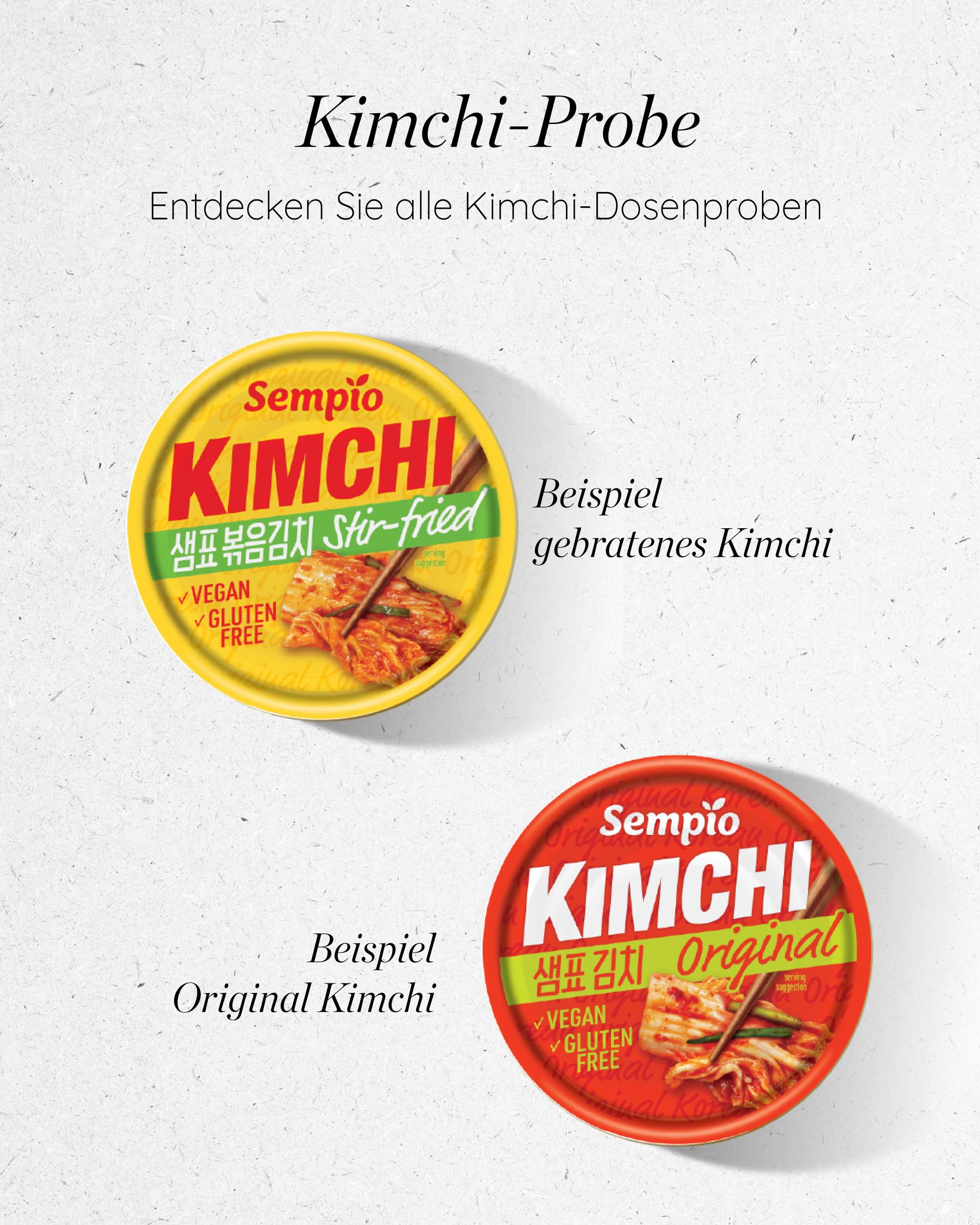 Sempio Kimchi en Lata (Salteado, 160g x 12) - Auténtico Kimchi Coreano de Col Napa en Lata. Vegano, No Transgénico
