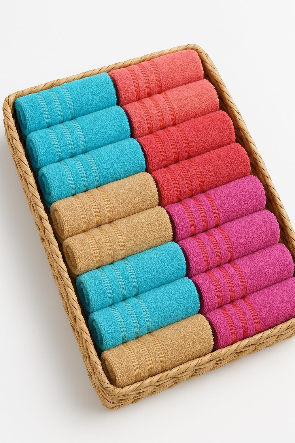Space Fly 500 GSM Cotton Kitchen Hand Towels 11x17 Inches – Set of 2 Soft & Absorbent Multi-Color Towels for Kitchen, Bathroom, Gym & Cleaning – Quick Dry, Durable & Reusable (2)