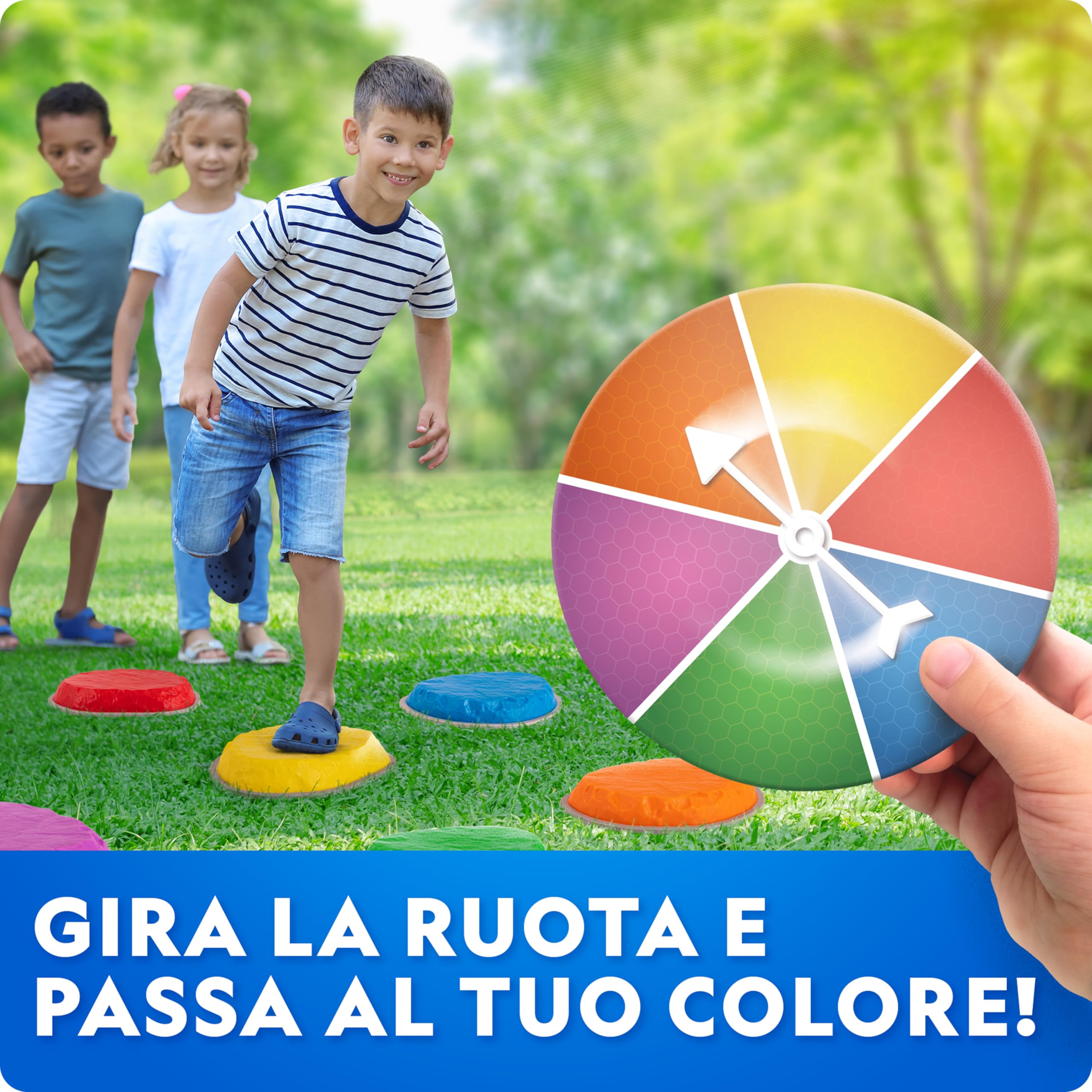 Blue Marble National Geographic Pietre per Equilibrio Bambini - 10 Pietre Antiscivolo Resistenti per Sviluppare Coordinazione e Abilità Motorie